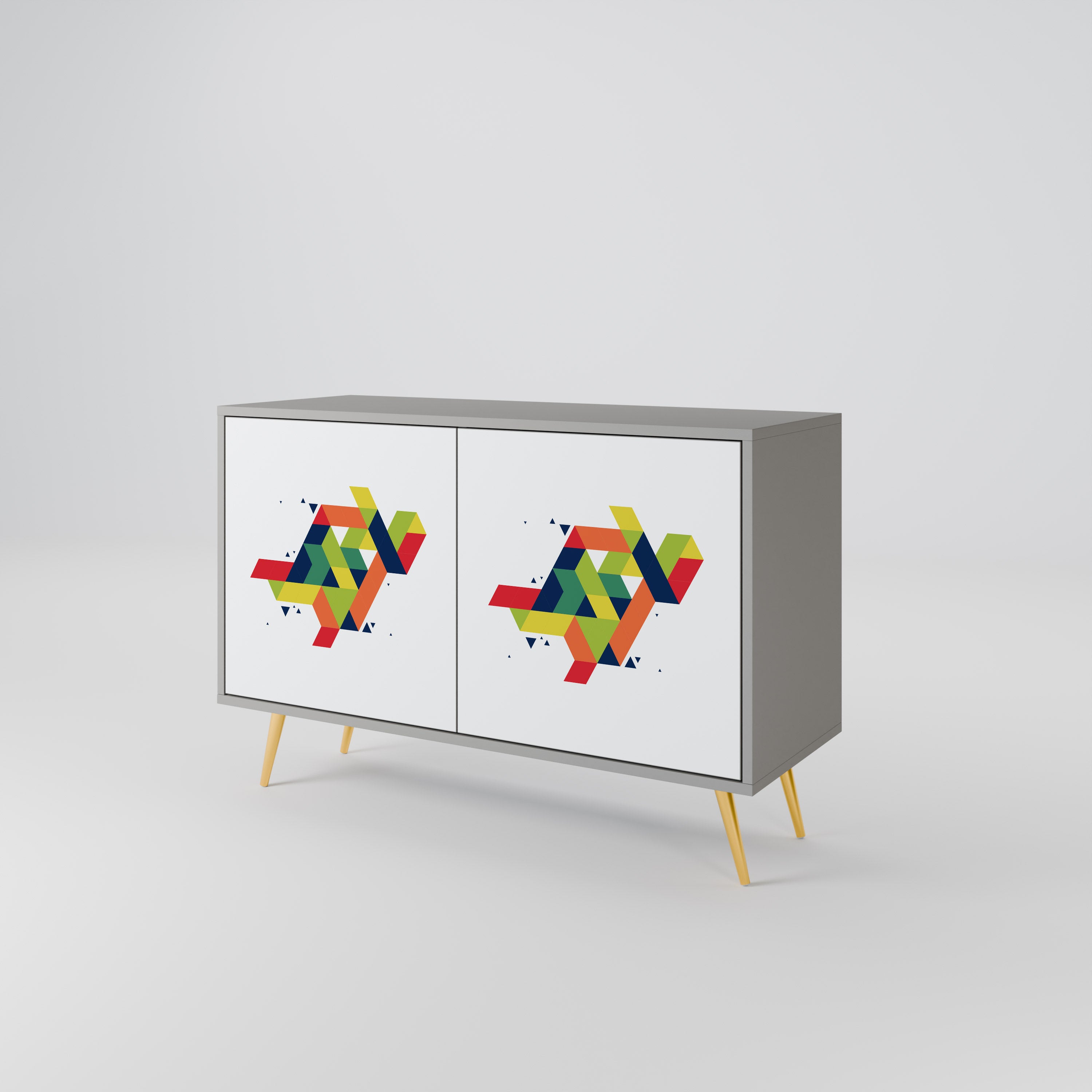 Aparador de 2 puertas FUTURE SIGN en acabado gris