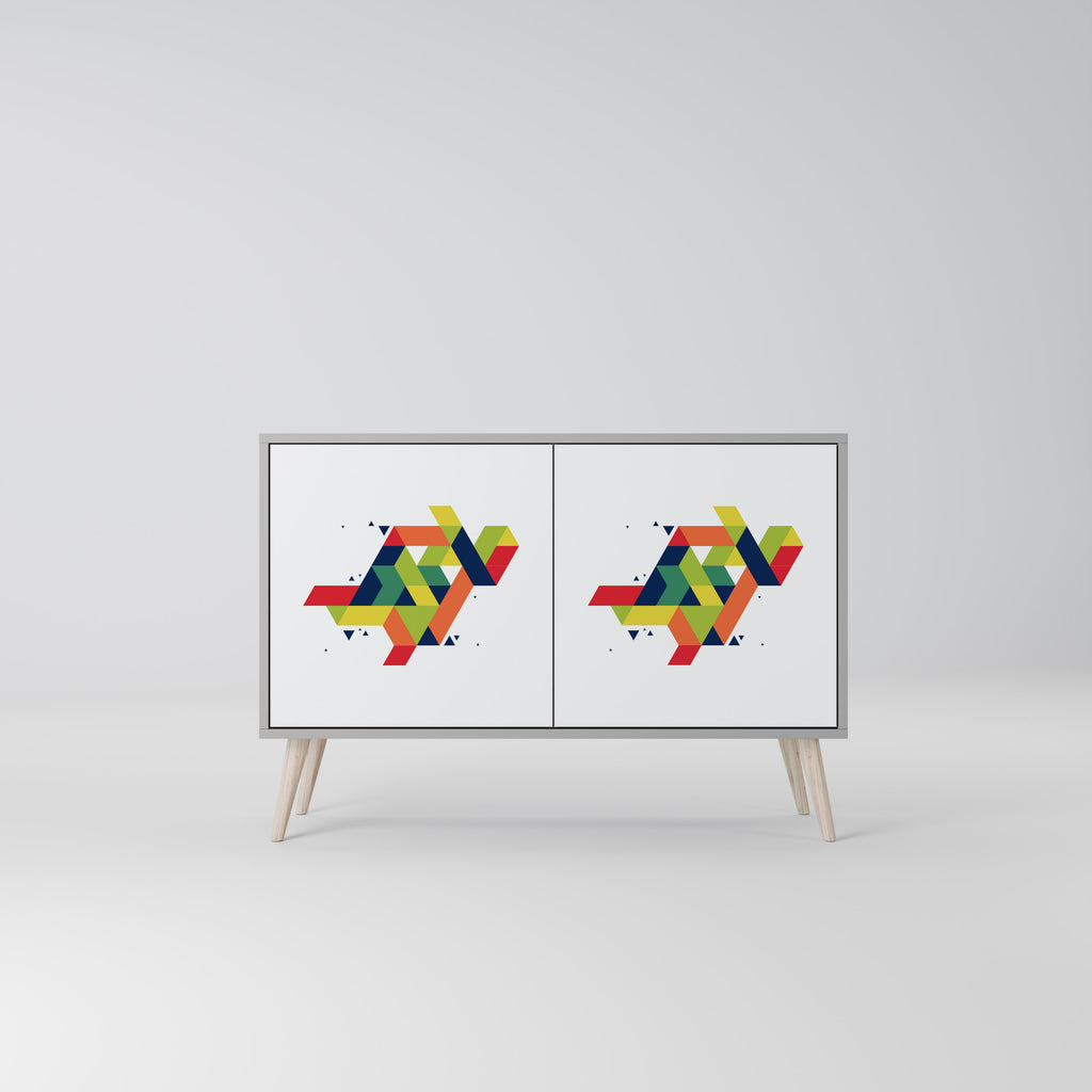 Aparador de 2 puertas FUTURE SIGN en acabado gris