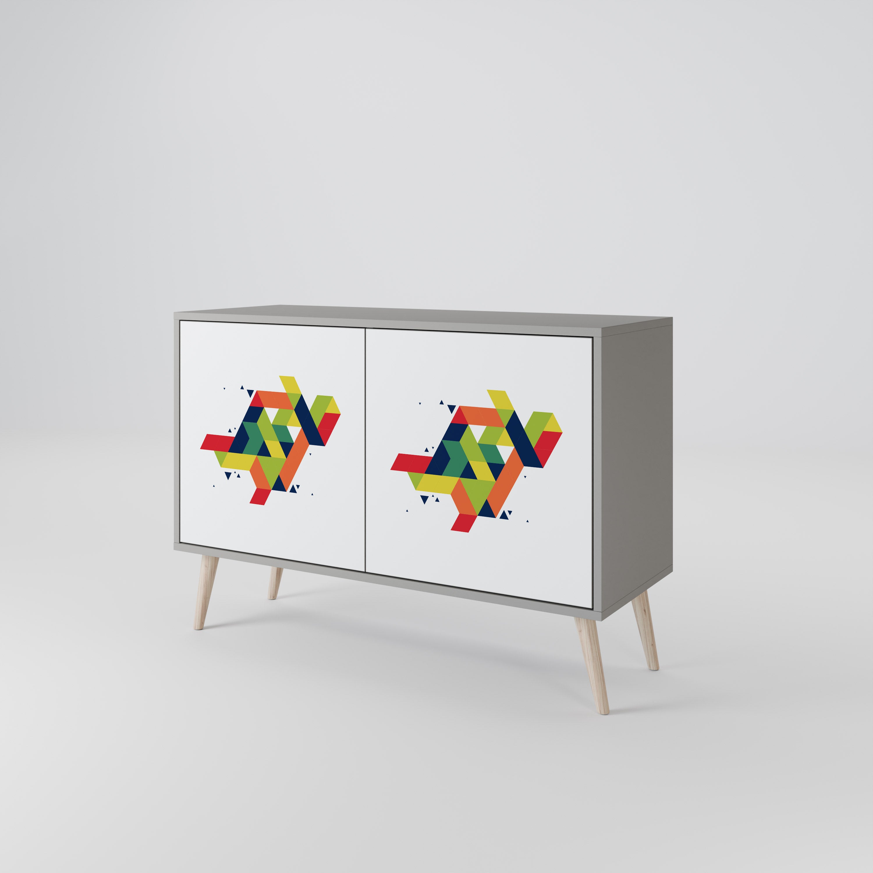 Aparador de 2 puertas FUTURE SIGN en acabado gris