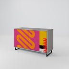 VIVID ART Aparador de 2 Puertas en Acabado Gris