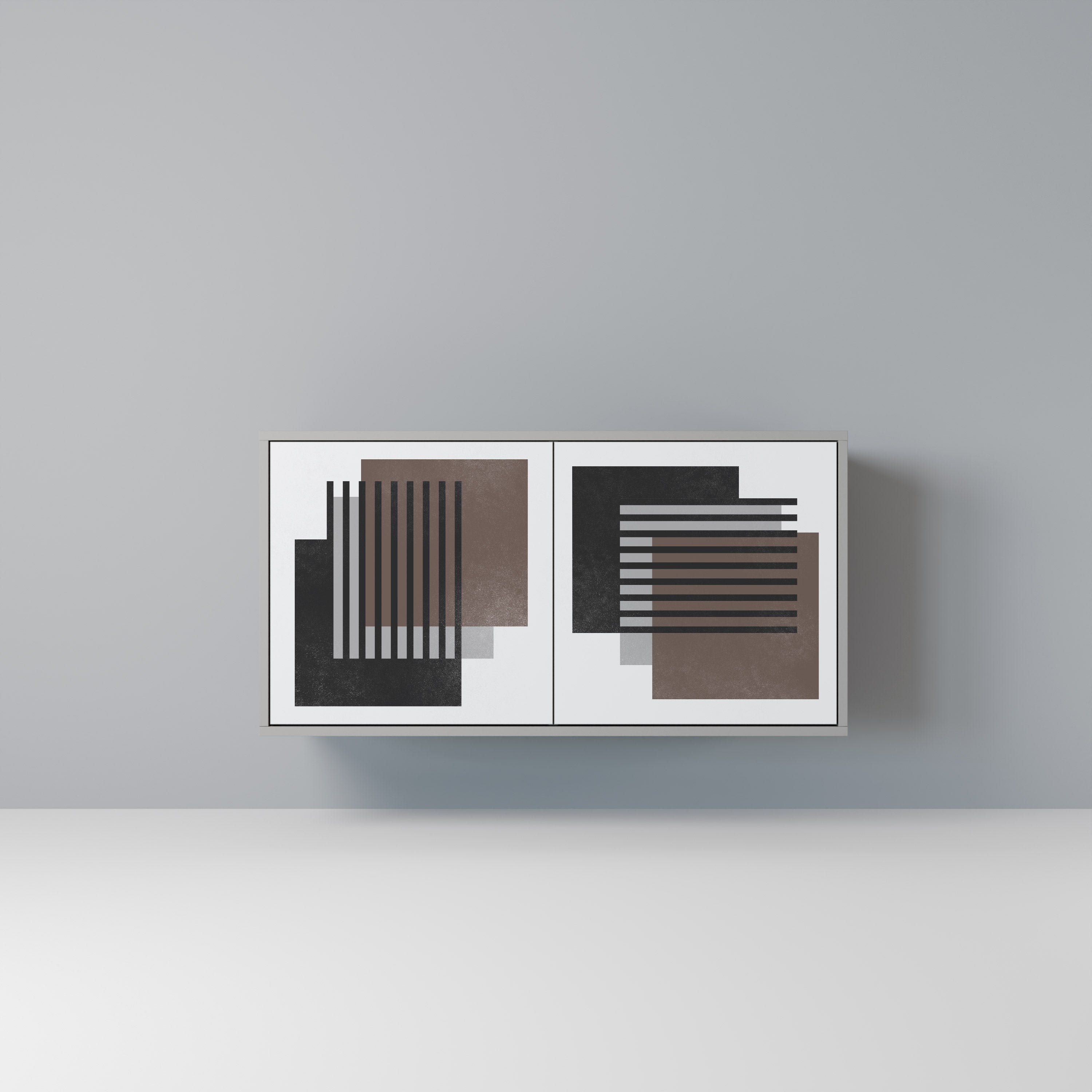 Aparador de 2 puertas SHADOW SYNCHRONY en acabado gris