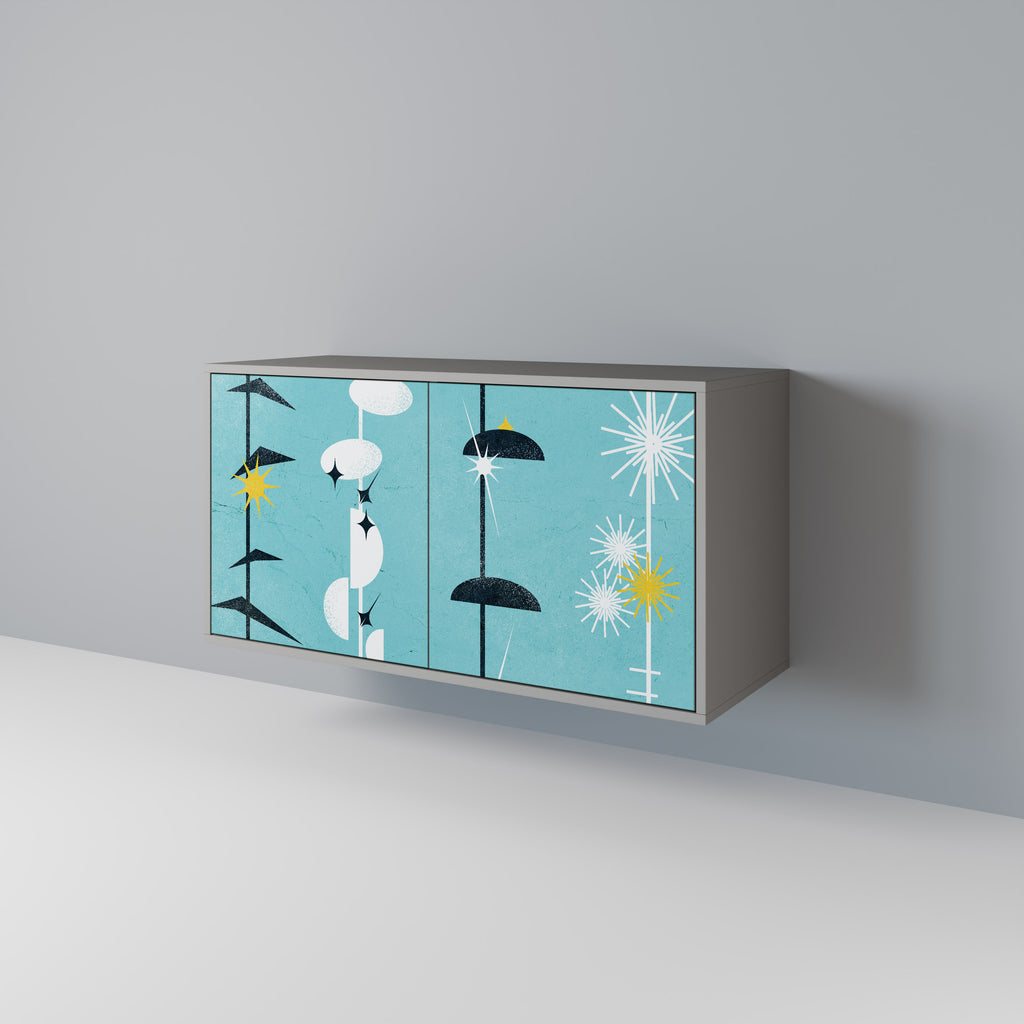 Aparador de 2 puertas CAMINOS A LA FELICIDAD en acabado gris