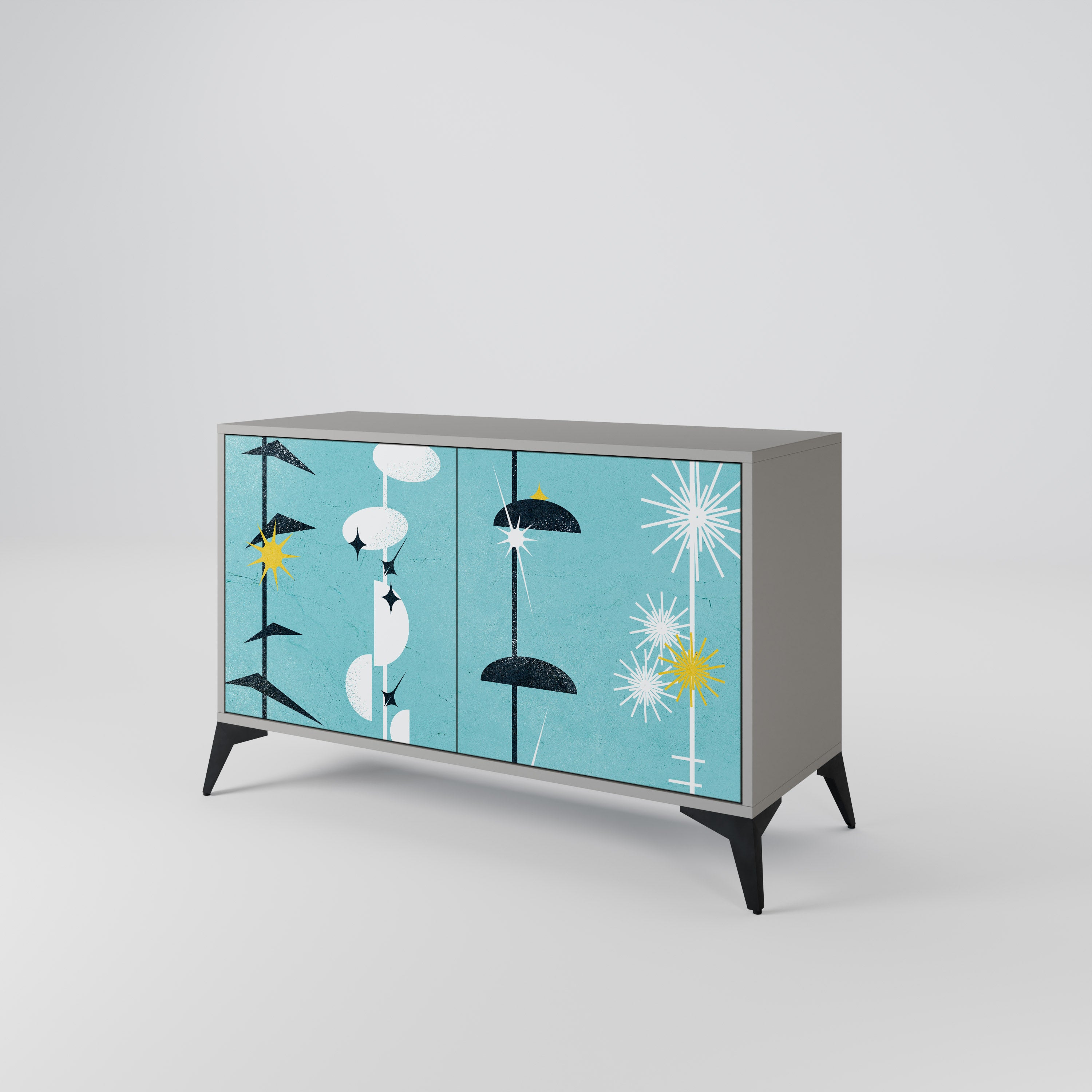 Aparador de 2 puertas CAMINOS A LA FELICIDAD en acabado gris