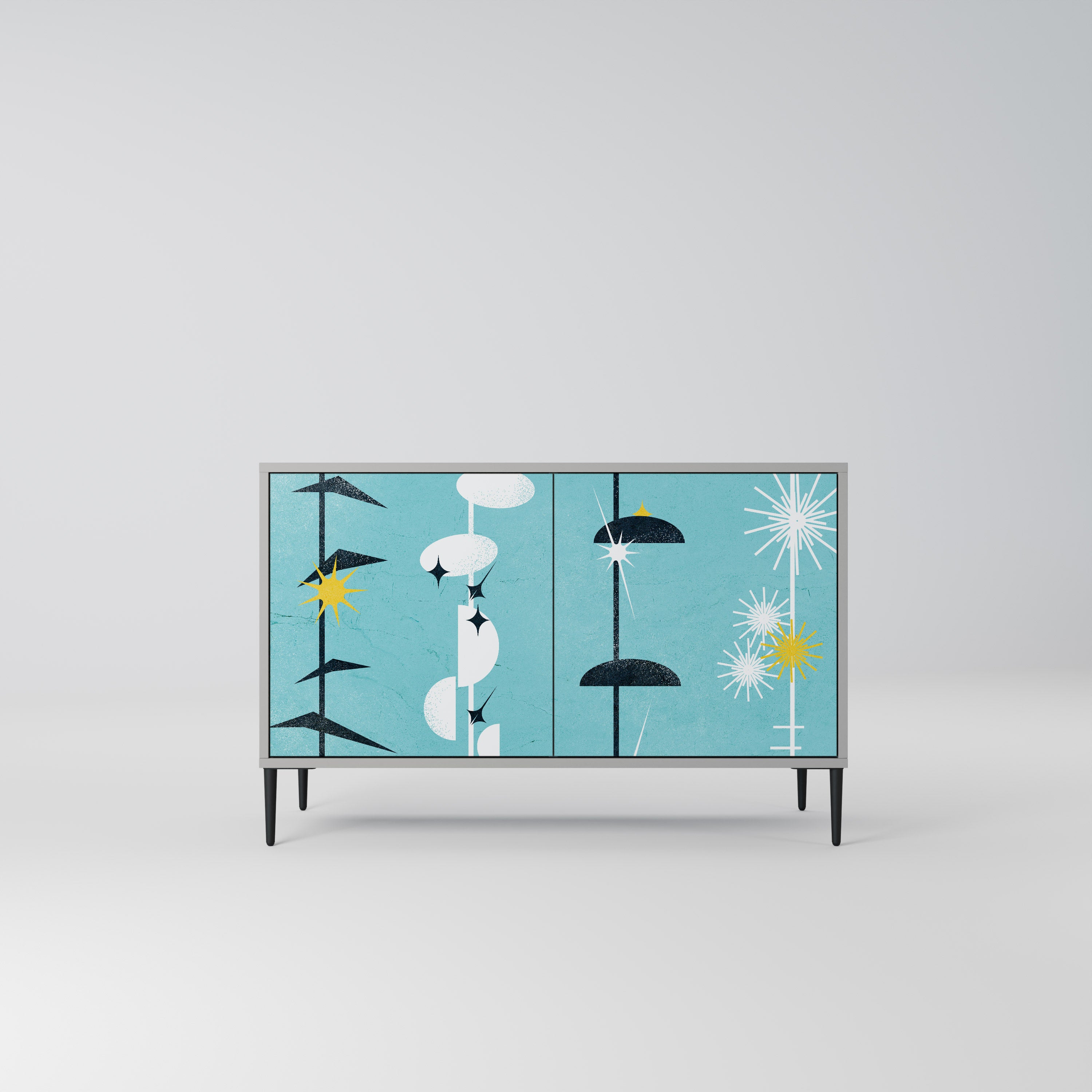 Aparador de 2 puertas CAMINOS A LA FELICIDAD en acabado gris