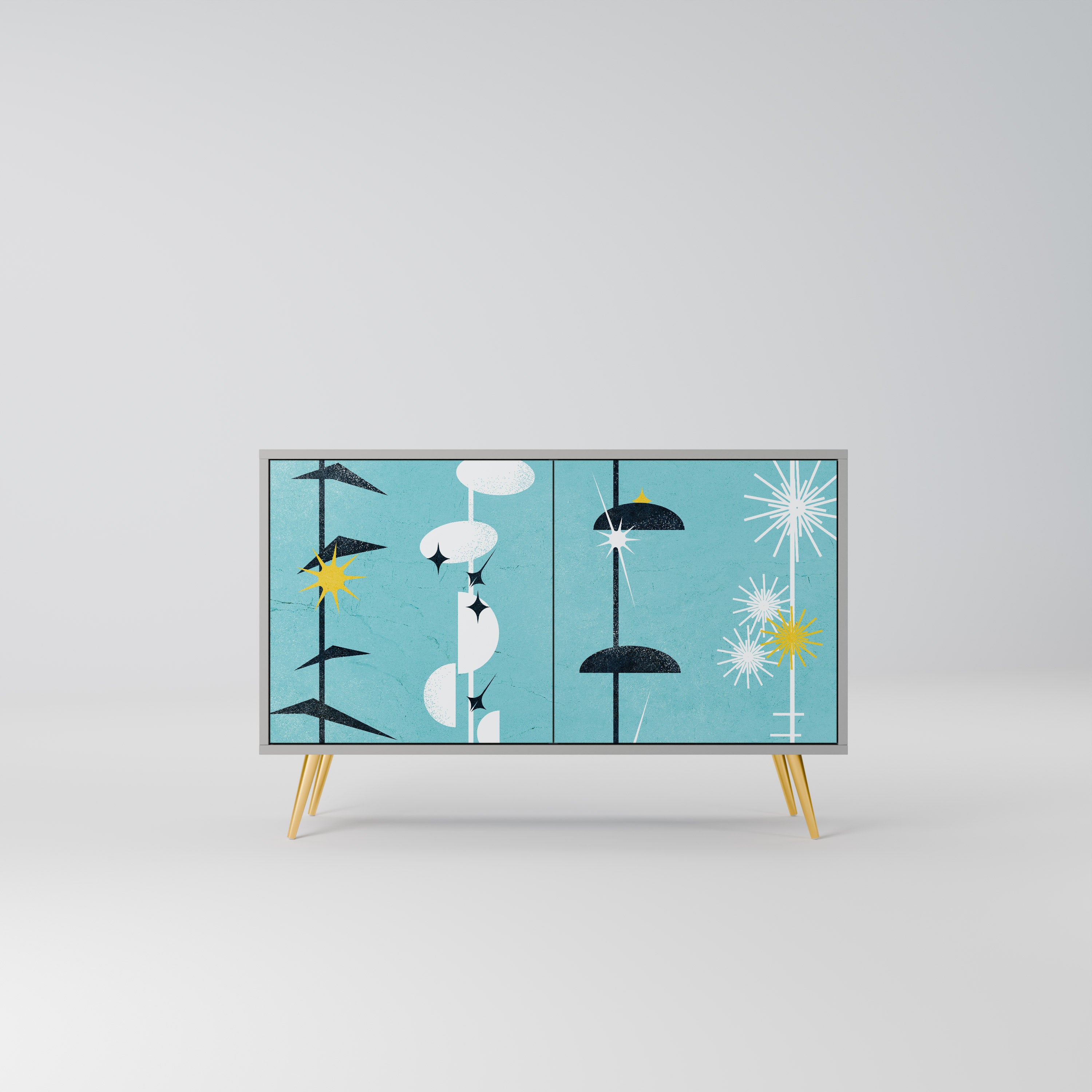 Aparador de 2 puertas CAMINOS A LA FELICIDAD en acabado gris