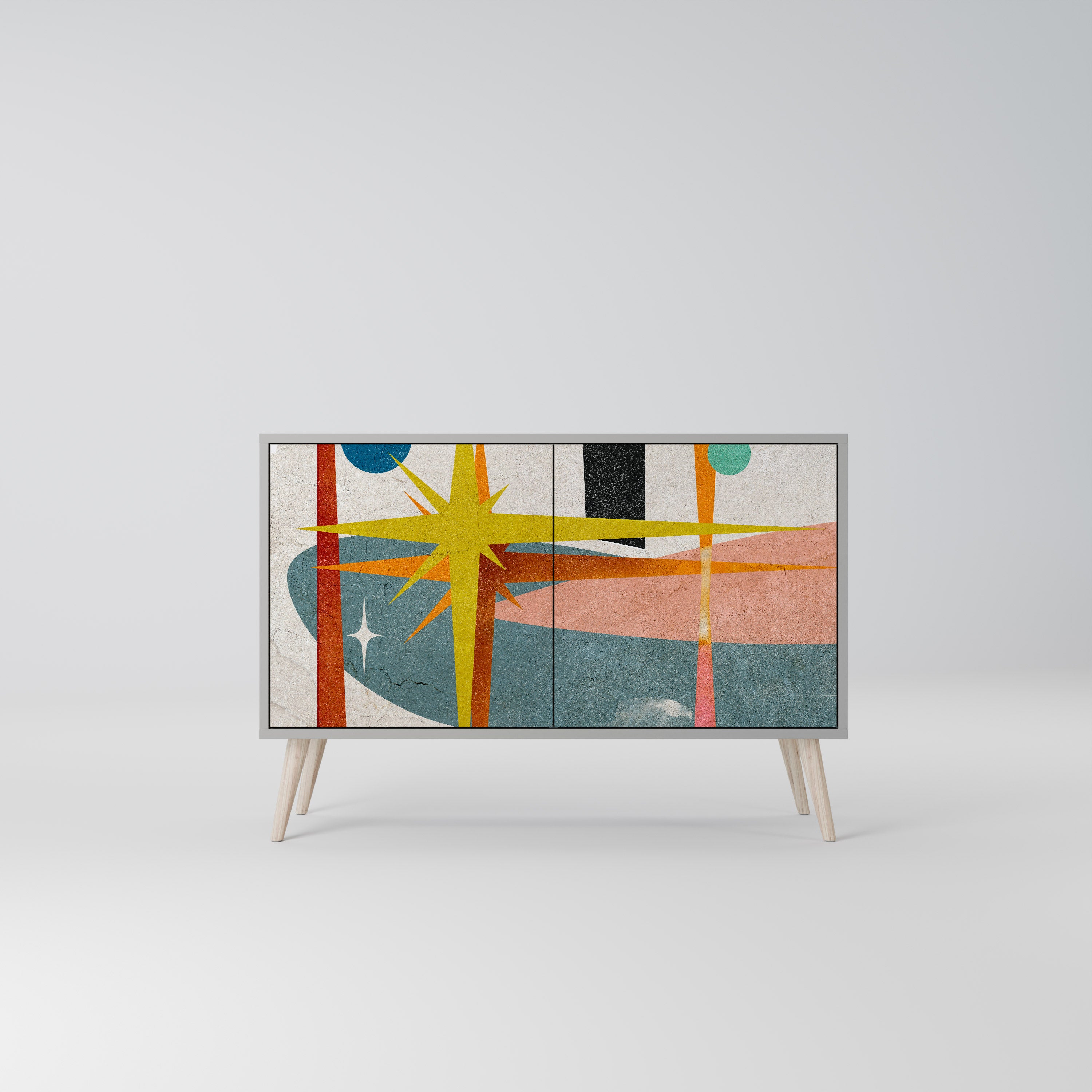 Aparador INTERSTELLAR VIBES de 2 puertas en acabado gris