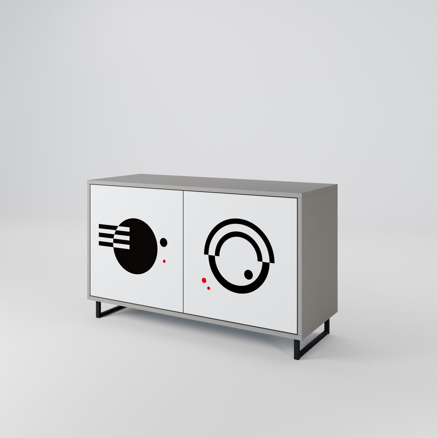 BLACK AND WHITE COMBINATION Aparador de 2 Puertas