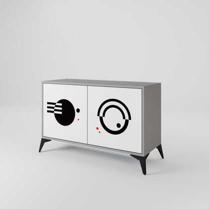 BLACK AND WHITE COMBINATION Aparador de 2 Puertas