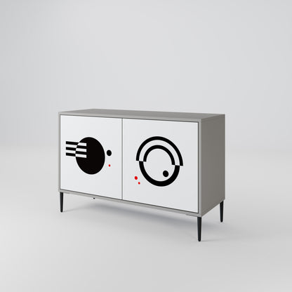 BLACK AND WHITE COMBINATION Aparador de 2 Puertas