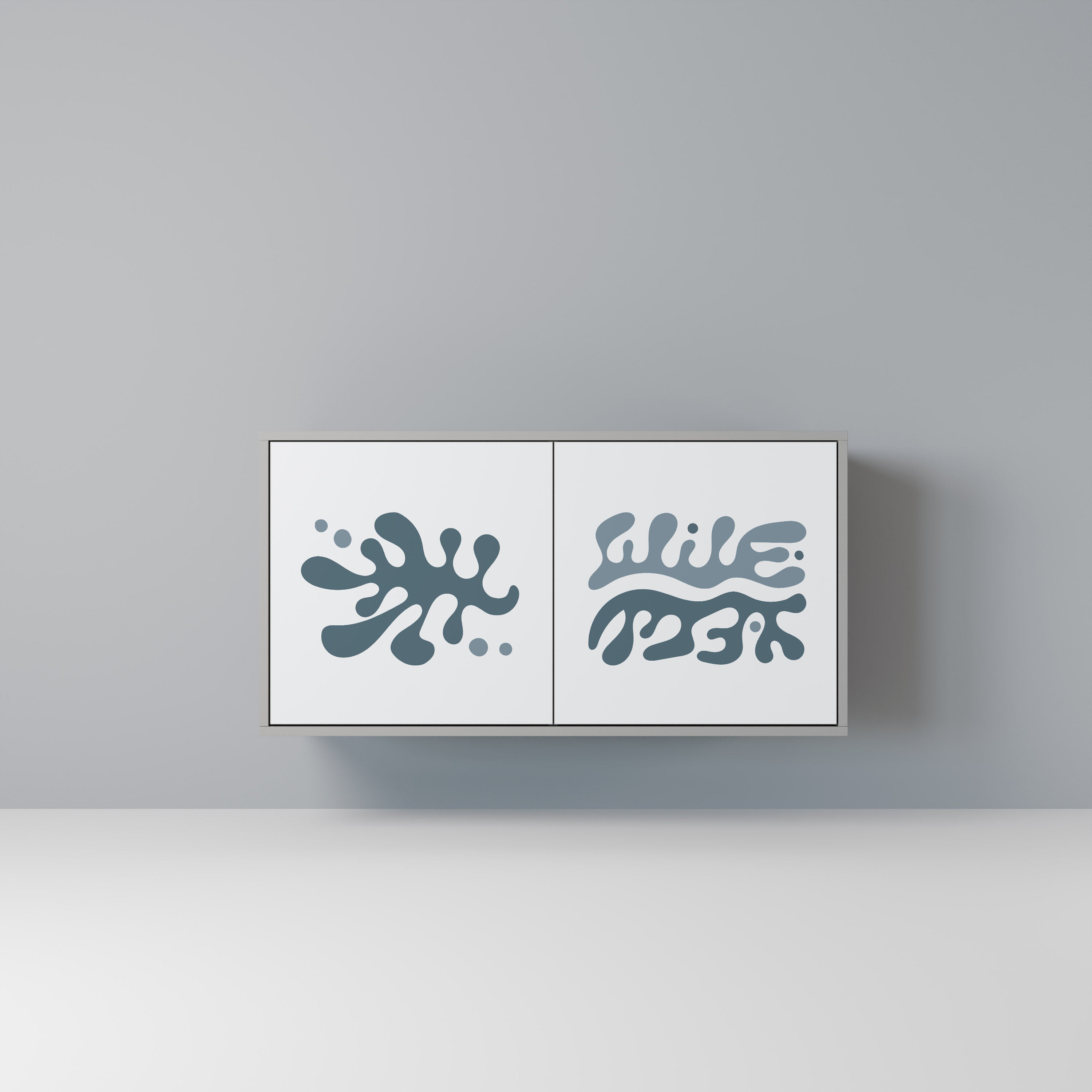 Aparador de 2 puertas WONDERLAND VEGETATION en acabado gris