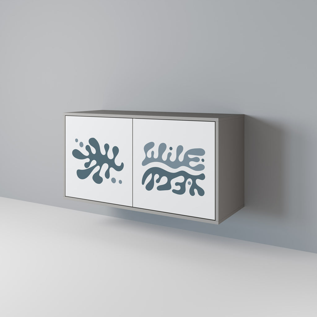 Aparador de 2 puertas WONDERLAND VEGETATION en acabado gris