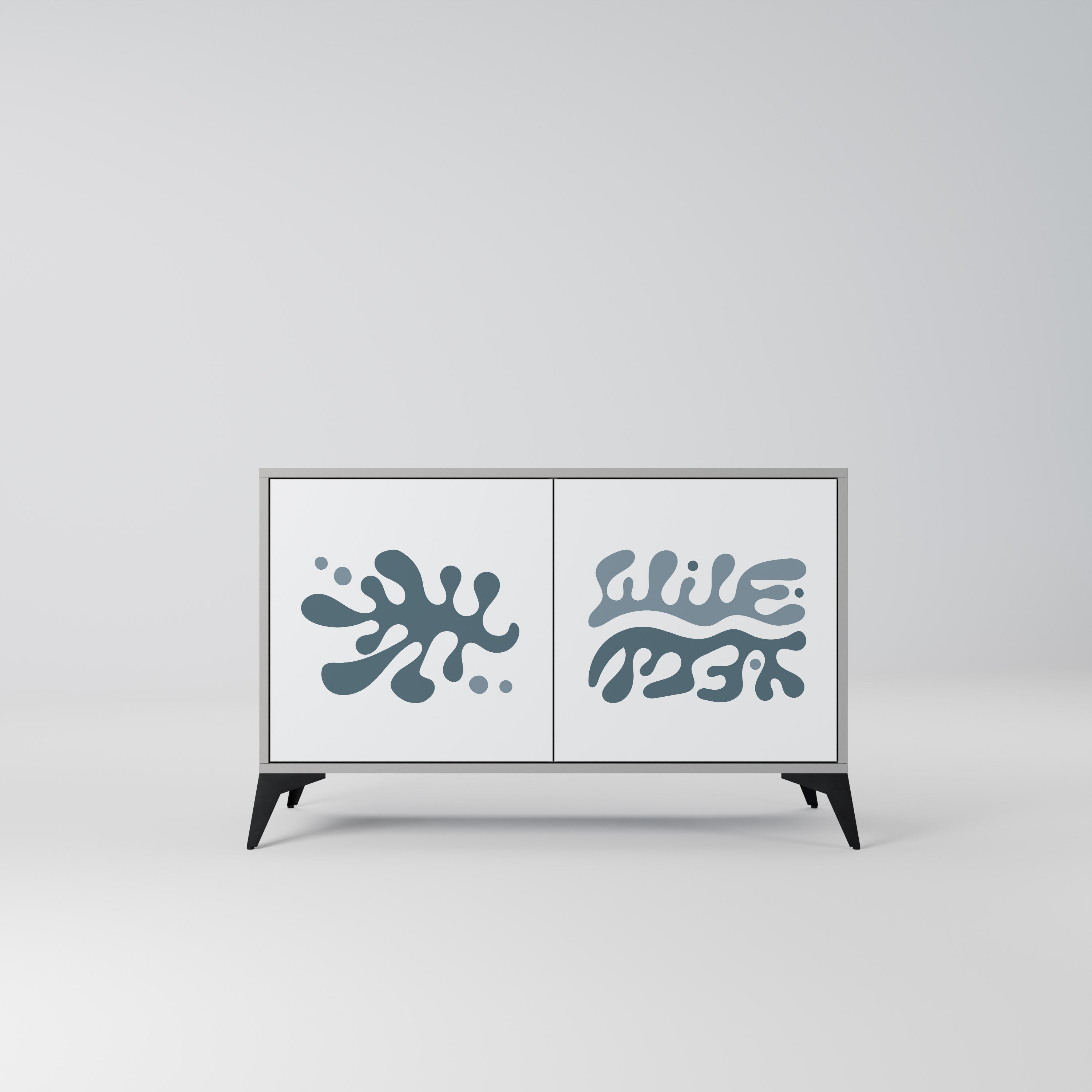 Aparador de 2 puertas WONDERLAND VEGETATION en acabado gris