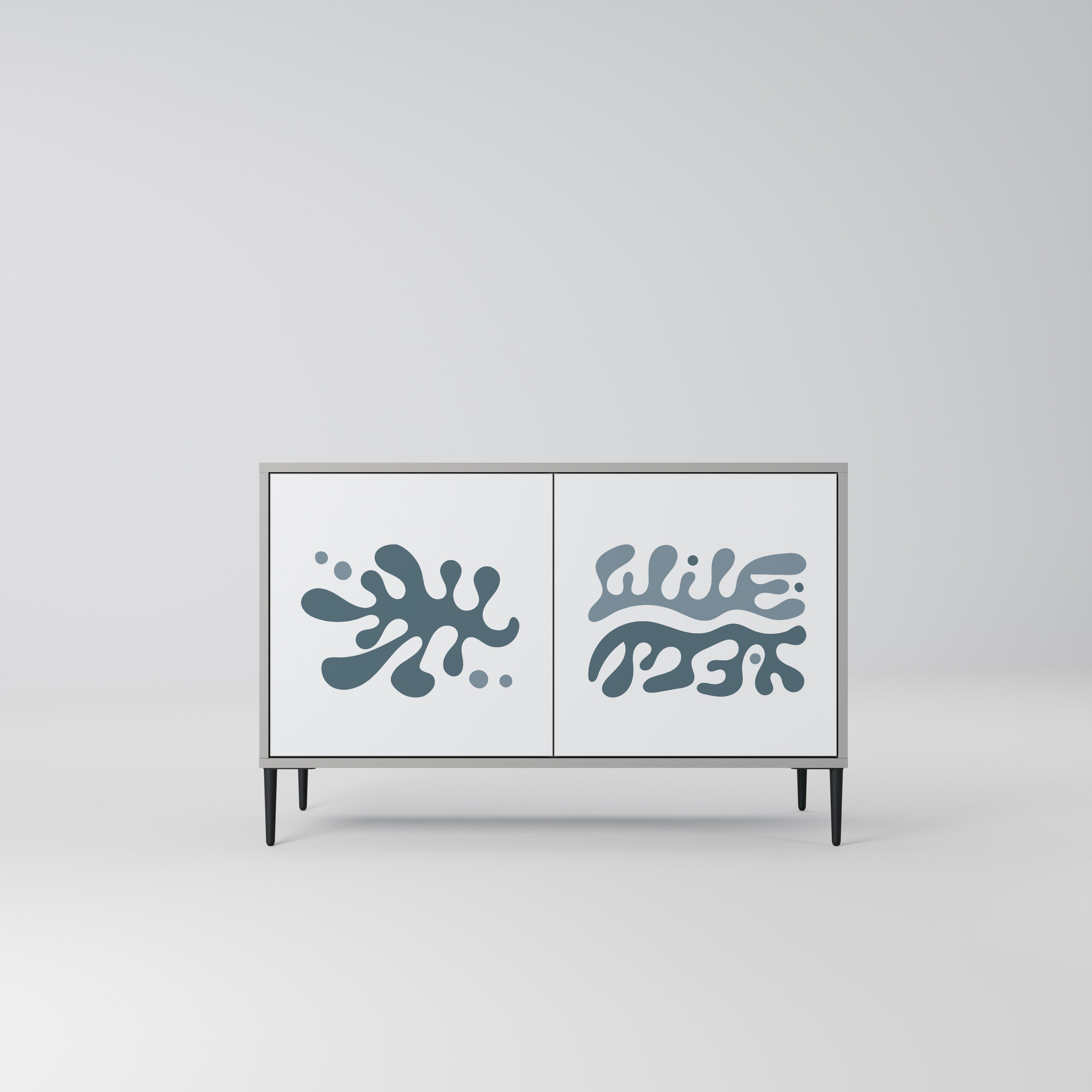 Aparador de 2 puertas WONDERLAND VEGETATION en acabado gris