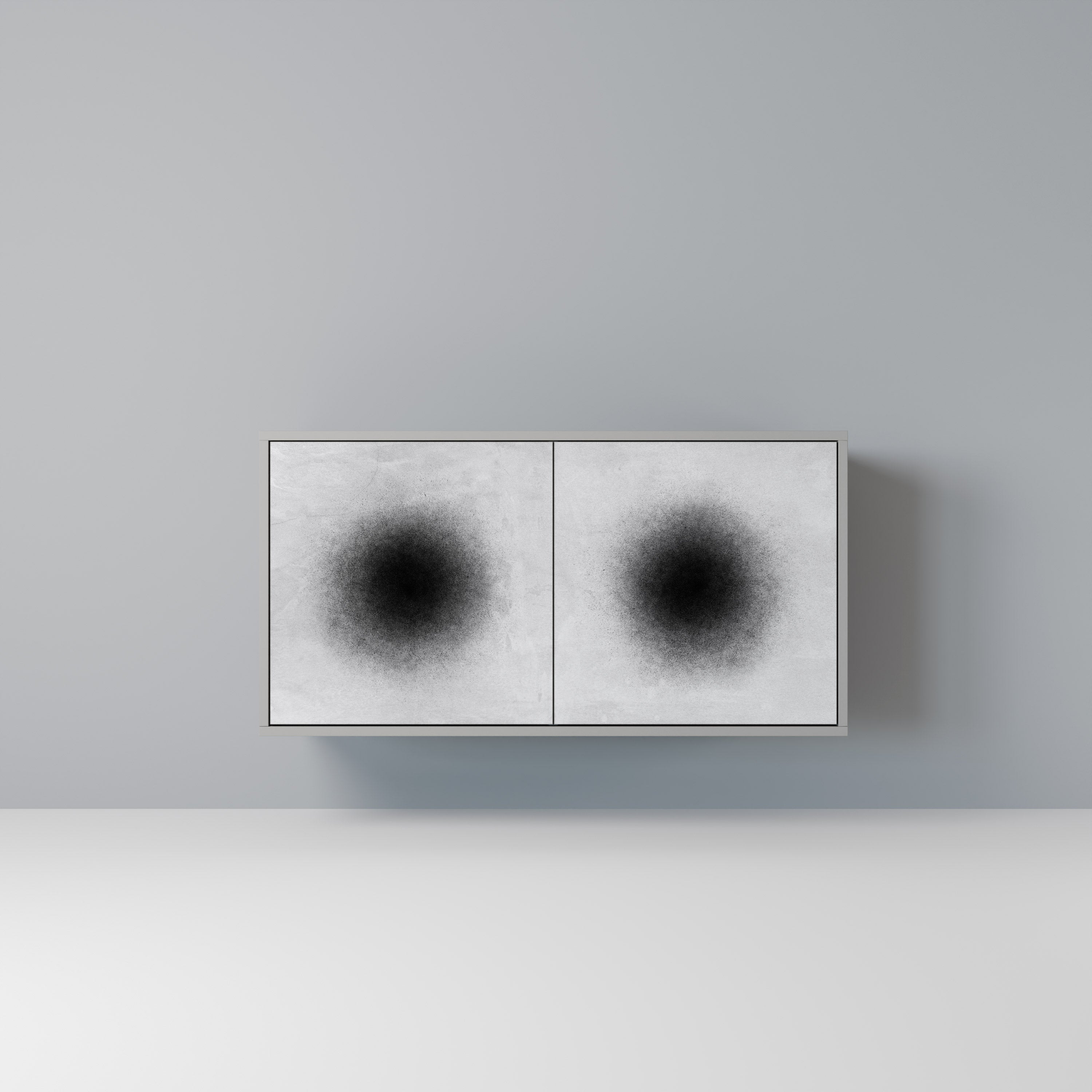 Aparador BLACK HOLE de 2 puertas en acabado gris