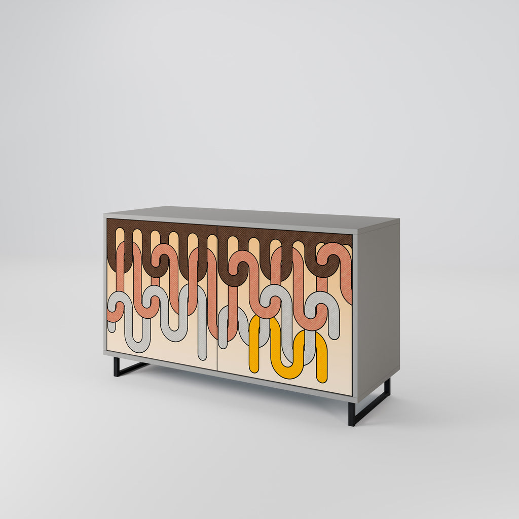 Aparador de 2 puertas COLORFUL STRINGS en acabado gris