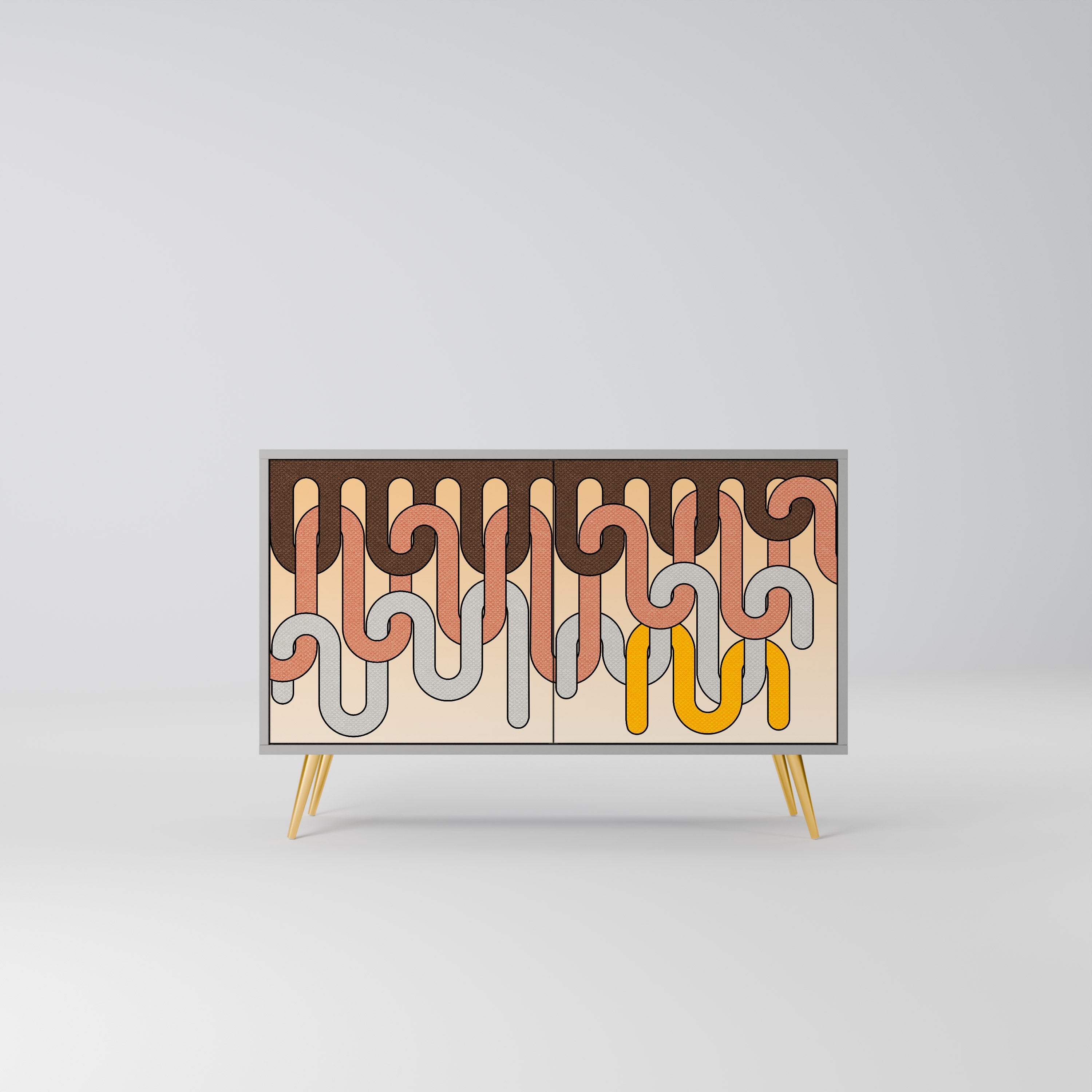 Aparador de 2 puertas COLORFUL STRINGS en acabado gris