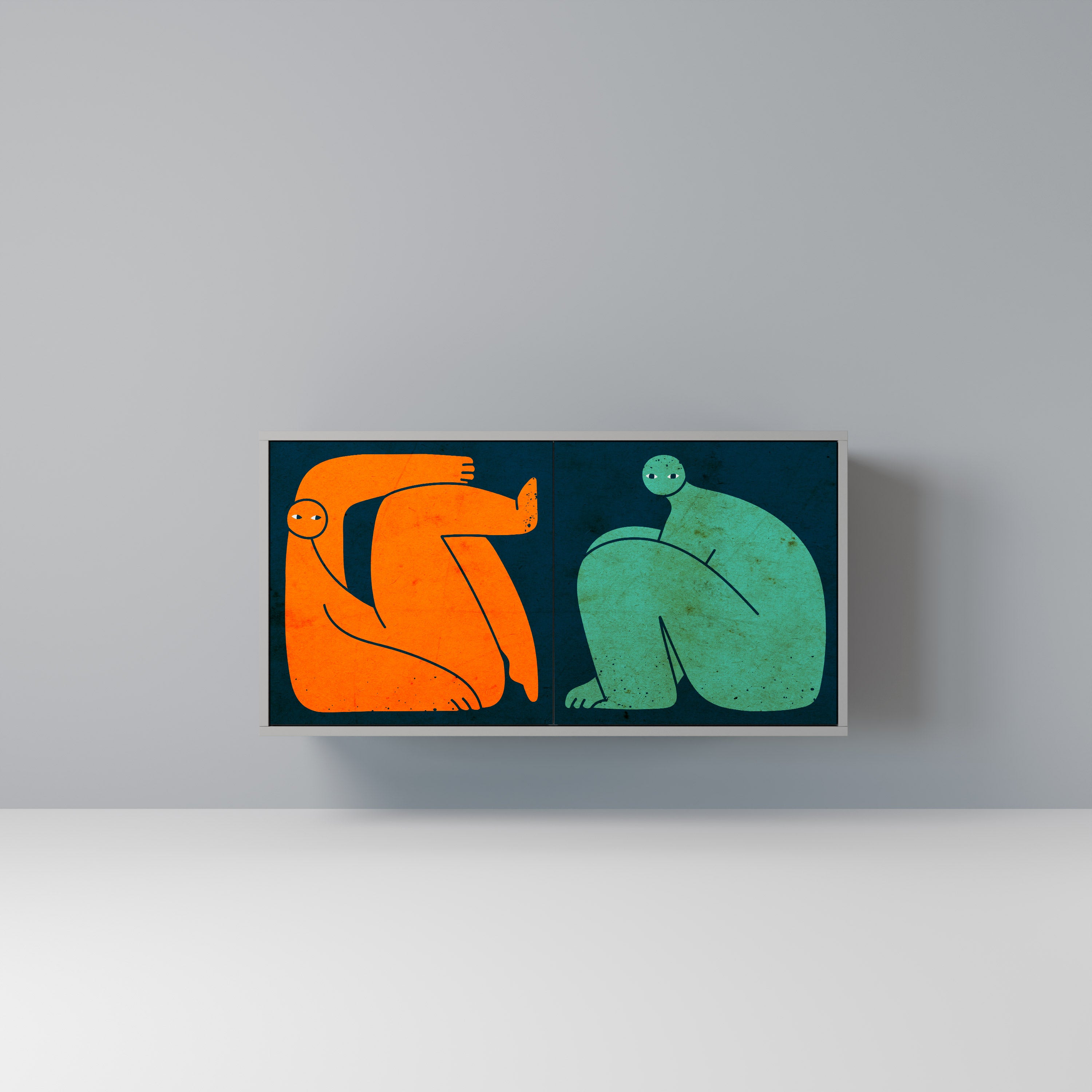 Aparador de 2 puertas JUNTOS PERO POR SEPARADO en acabado gris