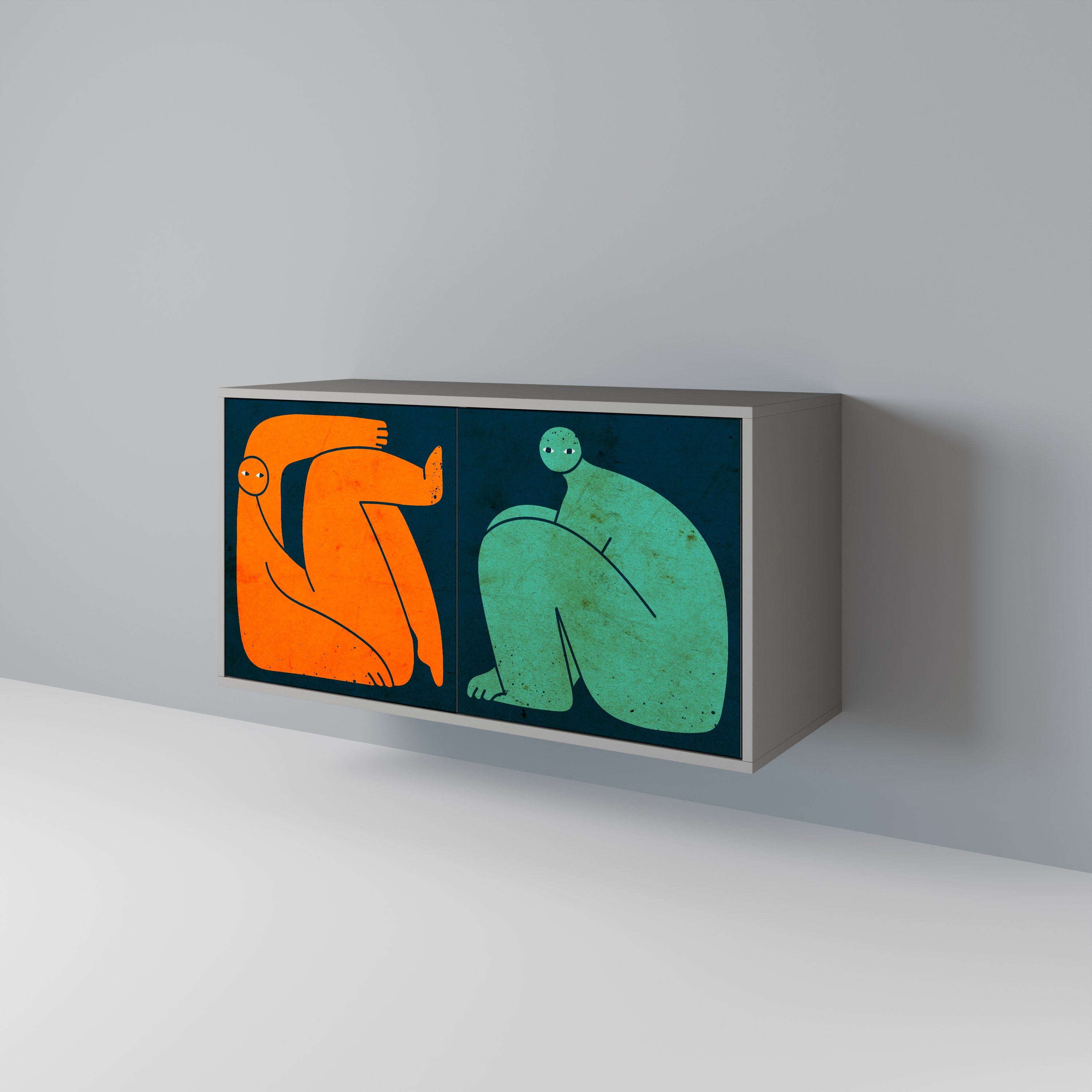 Aparador de 2 puertas JUNTOS PERO POR SEPARADO en acabado gris