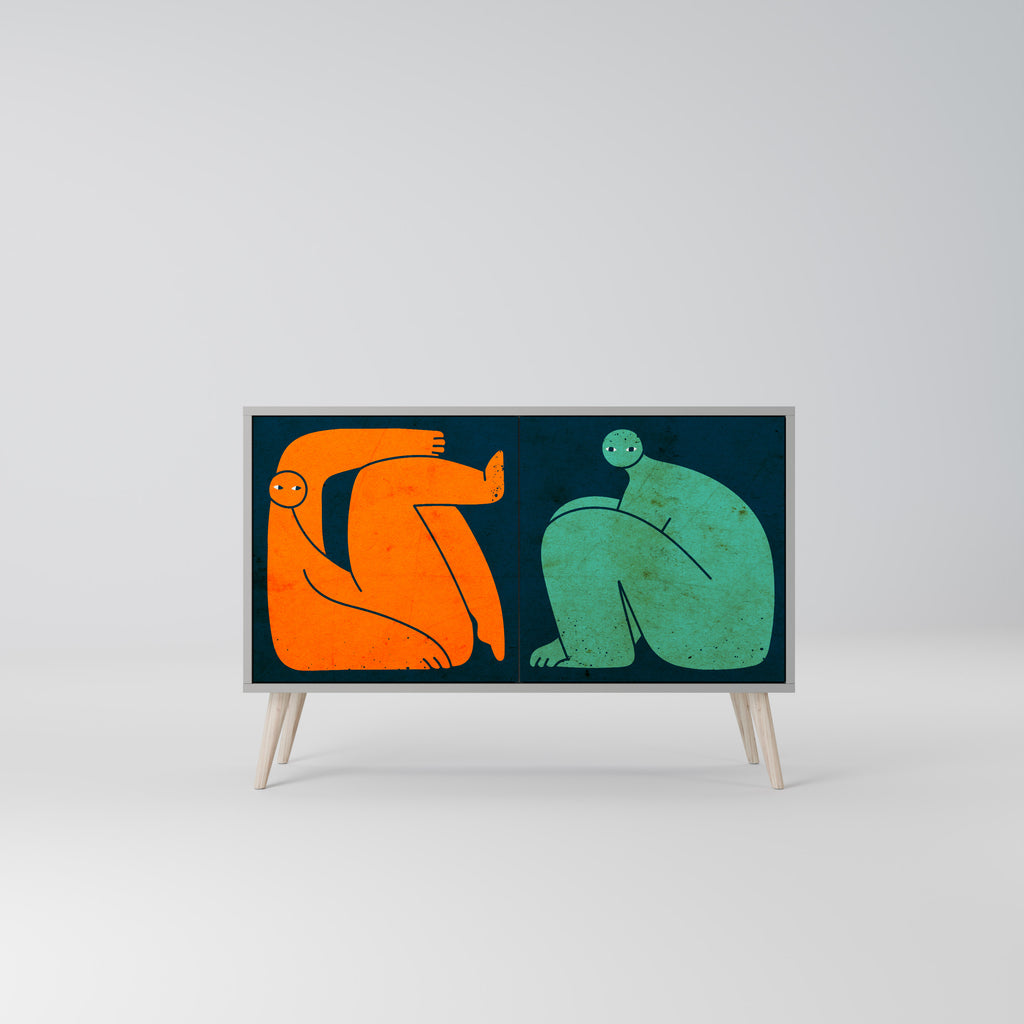 Aparador de 2 puertas JUNTOS PERO POR SEPARADO en acabado gris