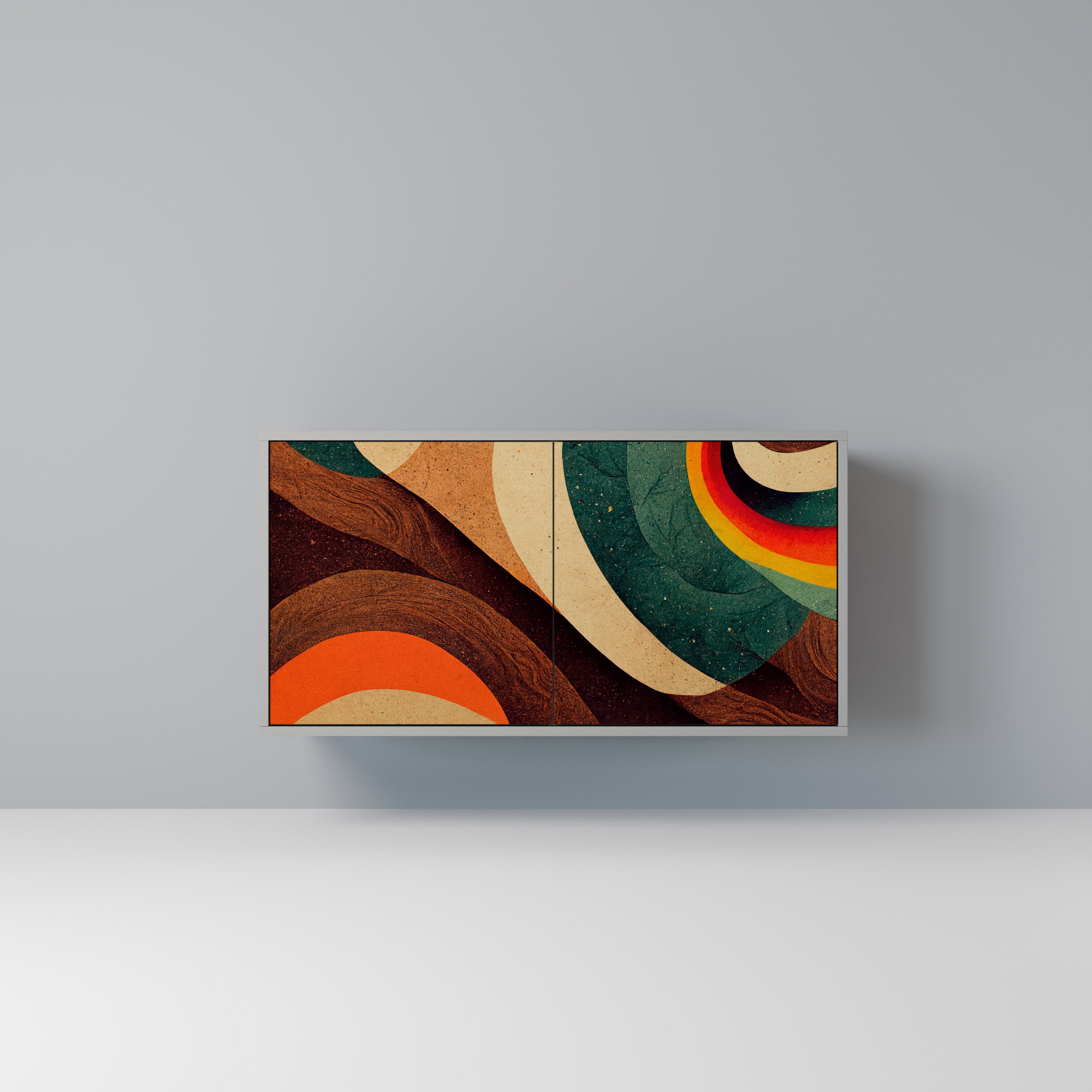 Aparador de 2 puertas COLORFUL STRANDS en acabado gris