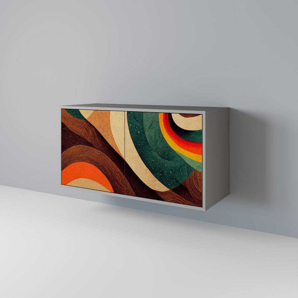 Aparador de 2 puertas COLORFUL STRANDS en acabado gris