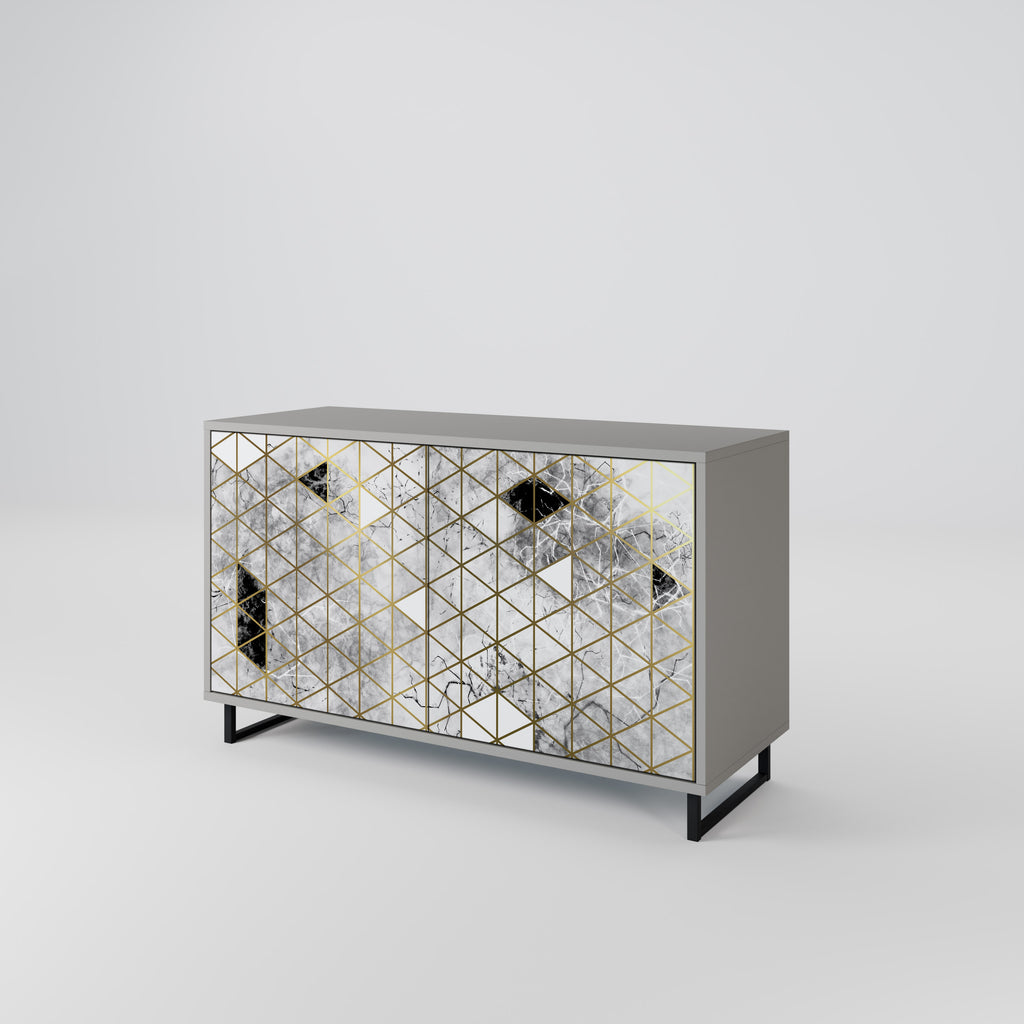 ASHEN ARIA 2-Door Sideboard in Grey Finish