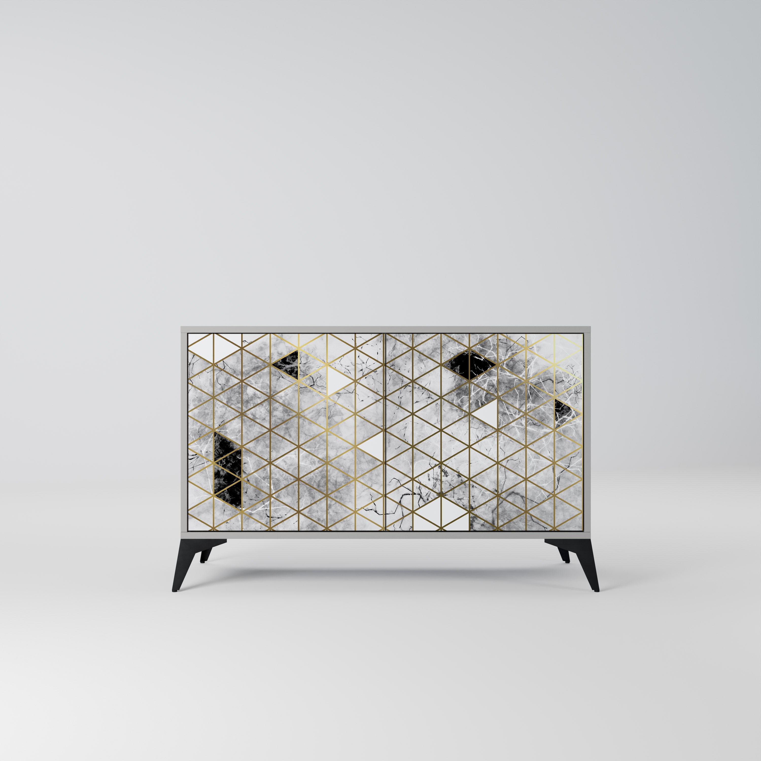 ASHEN ARIA 2-Door Sideboard in Grey Finish