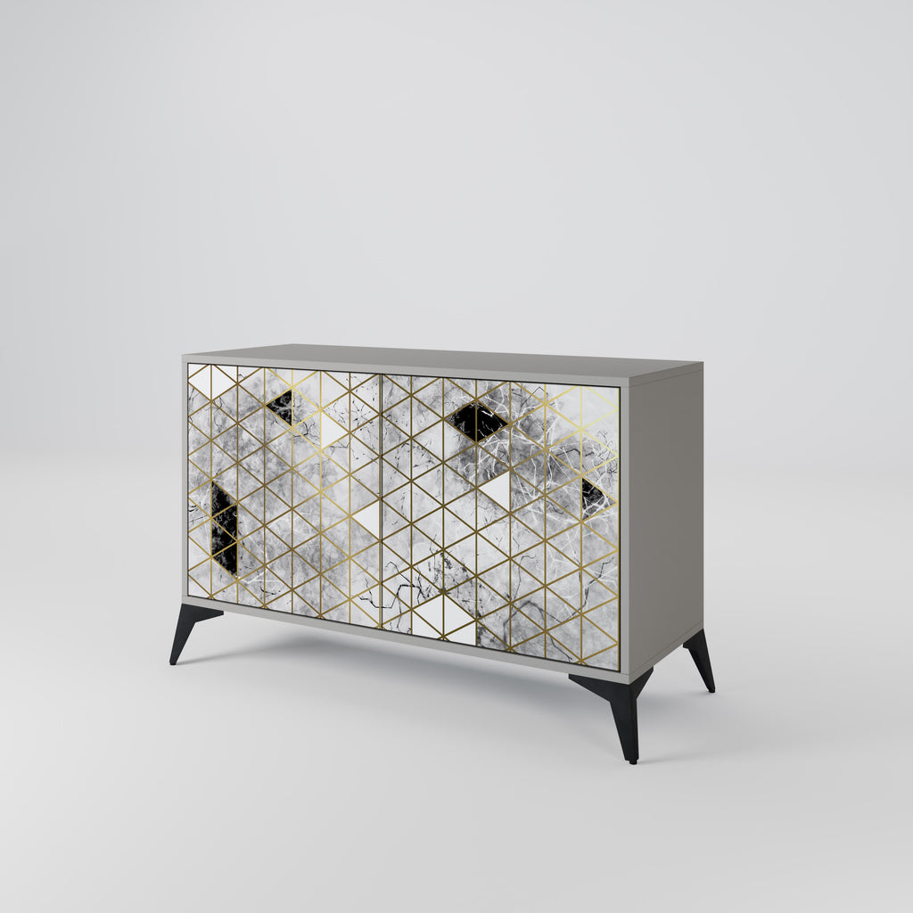 ASHEN ARIA 2-Door Sideboard in Grey Finish