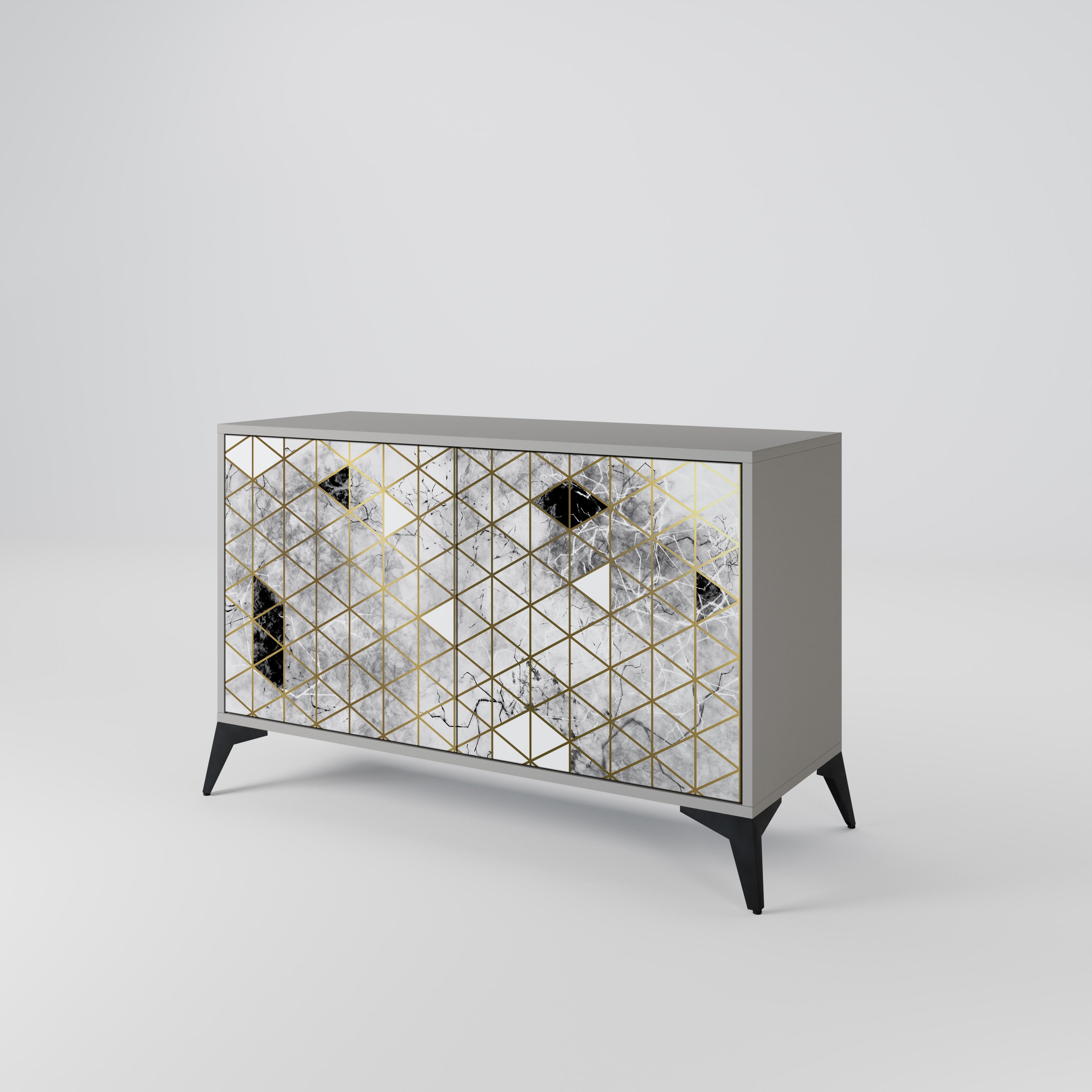 ASHEN ARIA 2-Door Sideboard in Grey Finish