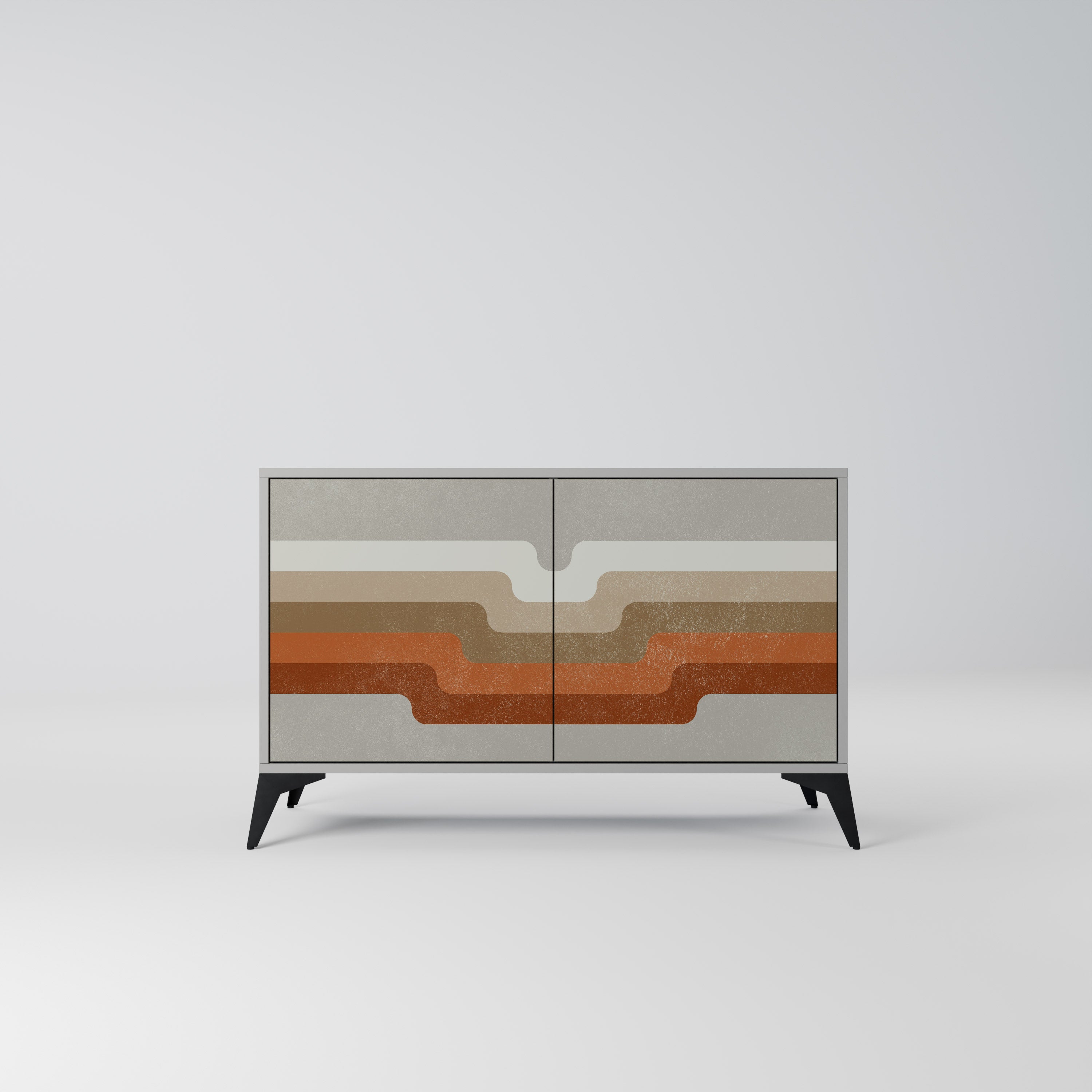 Aparador PECULIAR TRAIL de 2 puertas en acabado gris