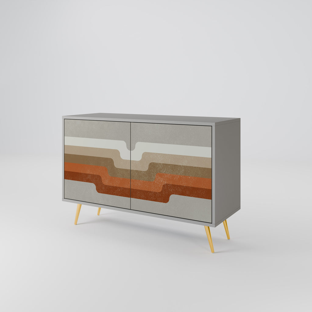 Aparador PECULIAR TRAIL de 2 puertas en acabado gris