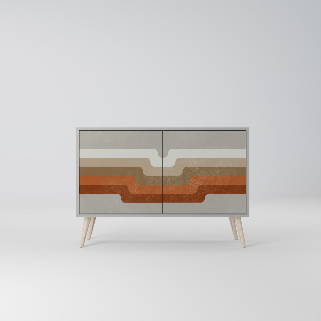 Aparador PECULIAR TRAIL de 2 puertas en acabado gris