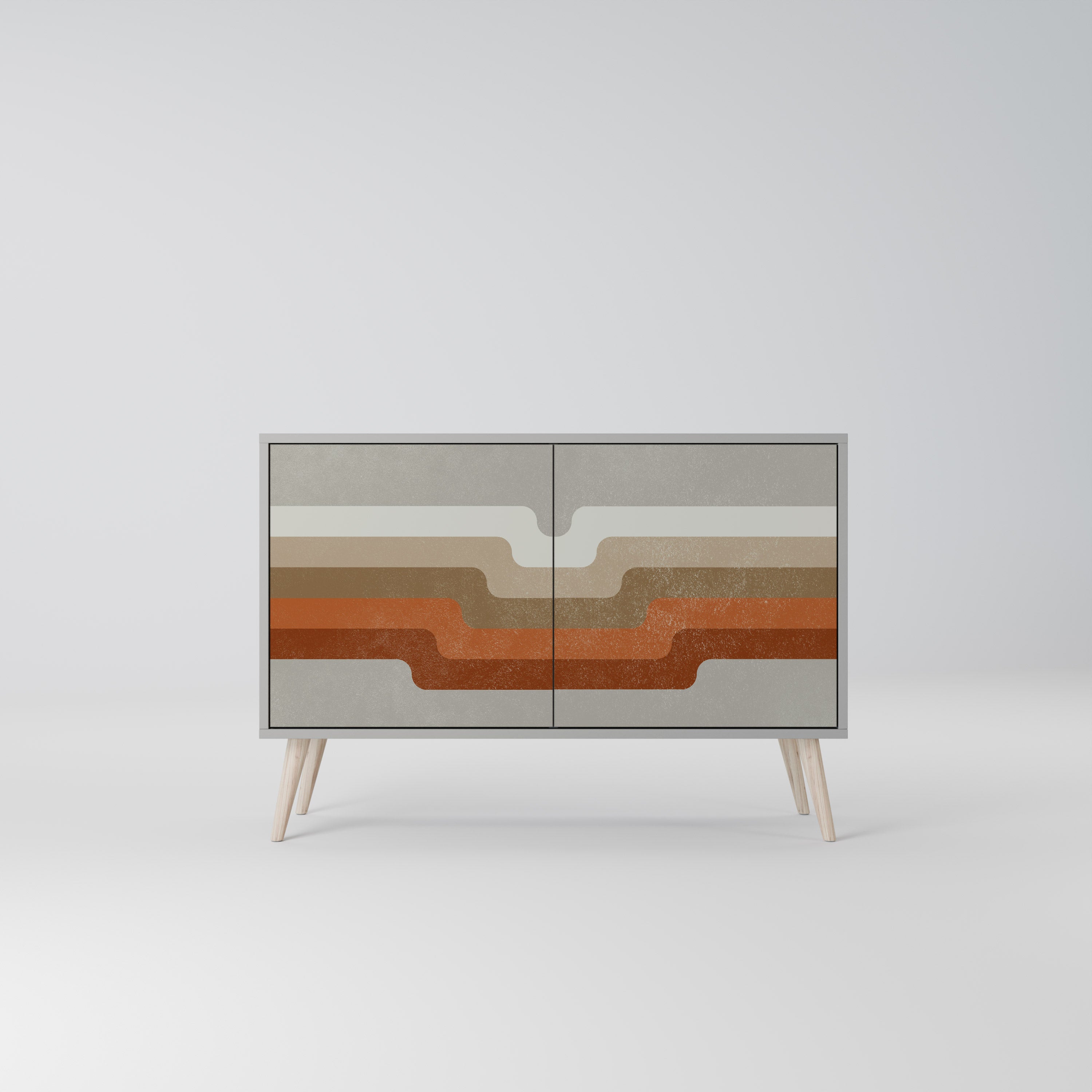 Aparador PECULIAR TRAIL de 2 puertas en acabado gris