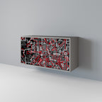 BROKEN LINES 2-Door Sideboard in Grey Finish