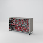 BROKEN LINES 2-Door Sideboard in Grey Finish