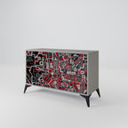 BROKEN LINES 2-Door Sideboard in Grey Finish