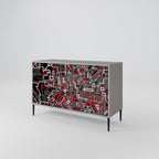 BROKEN LINES 2-Door Sideboard in Grey Finish