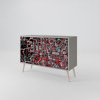 BROKEN LINES 2-Door Sideboard in Grey Finish