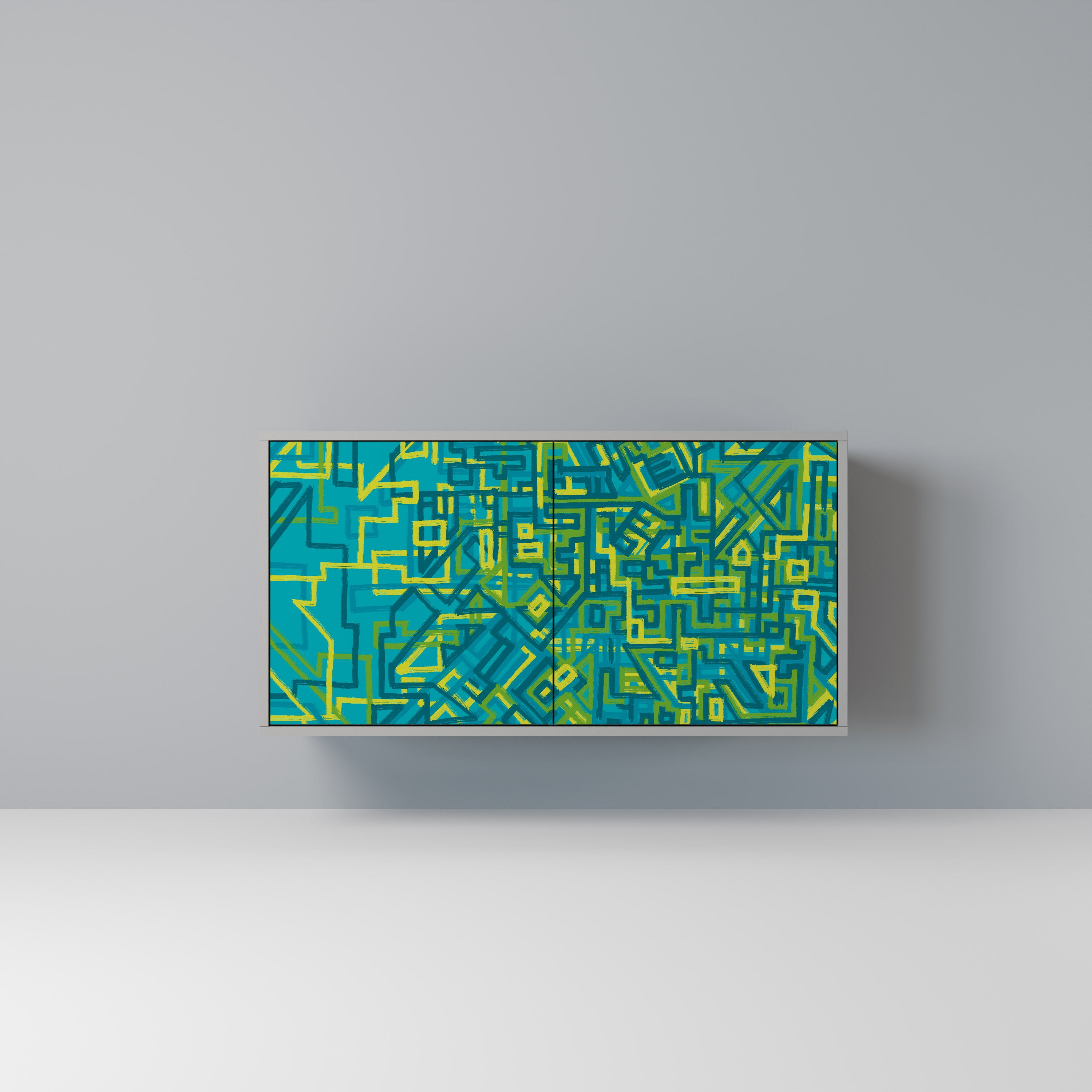 Aparador de 2 puertas NOSTALGIC MEMORIES en acabado gris