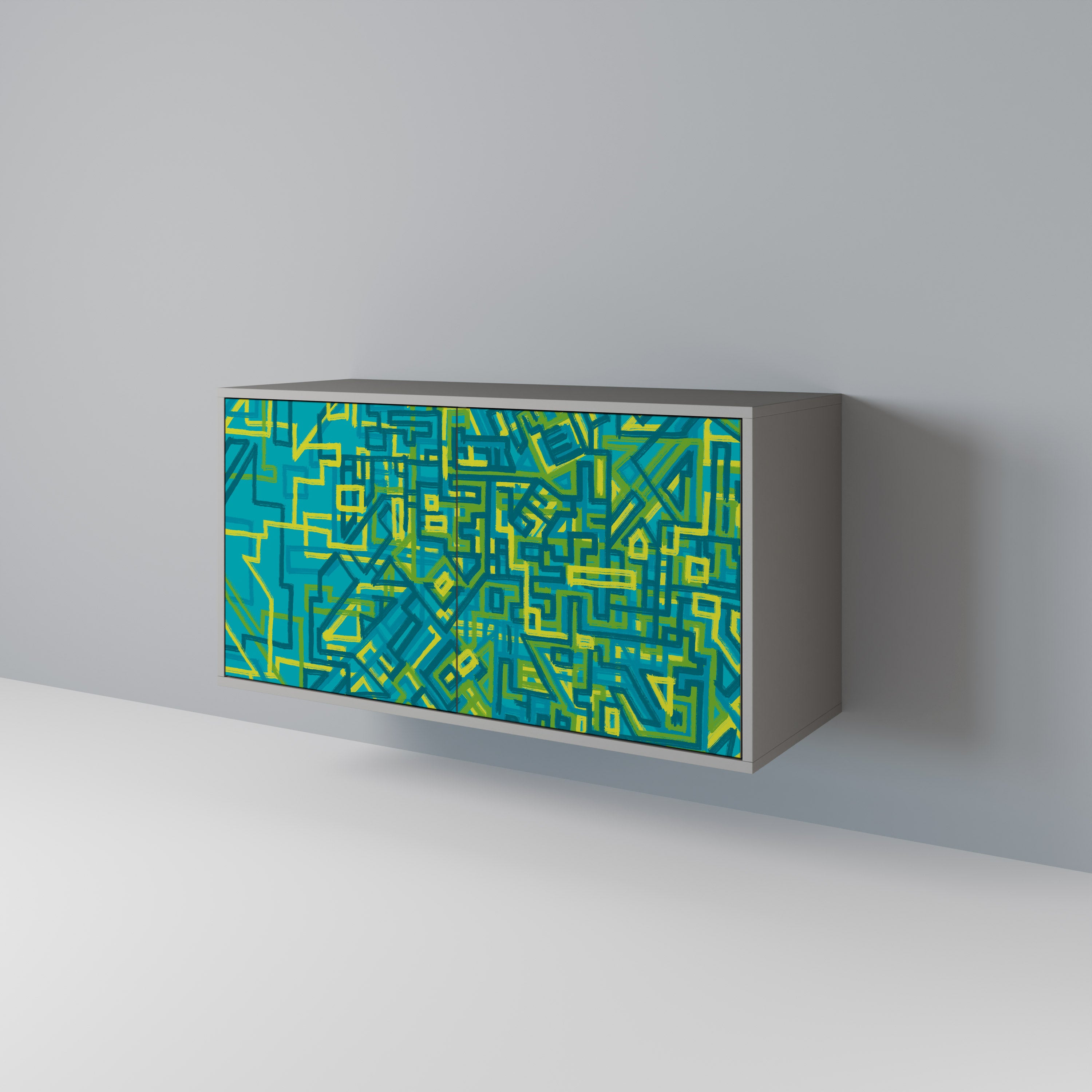 Aparador de 2 puertas NOSTALGIC MEMORIES en acabado gris