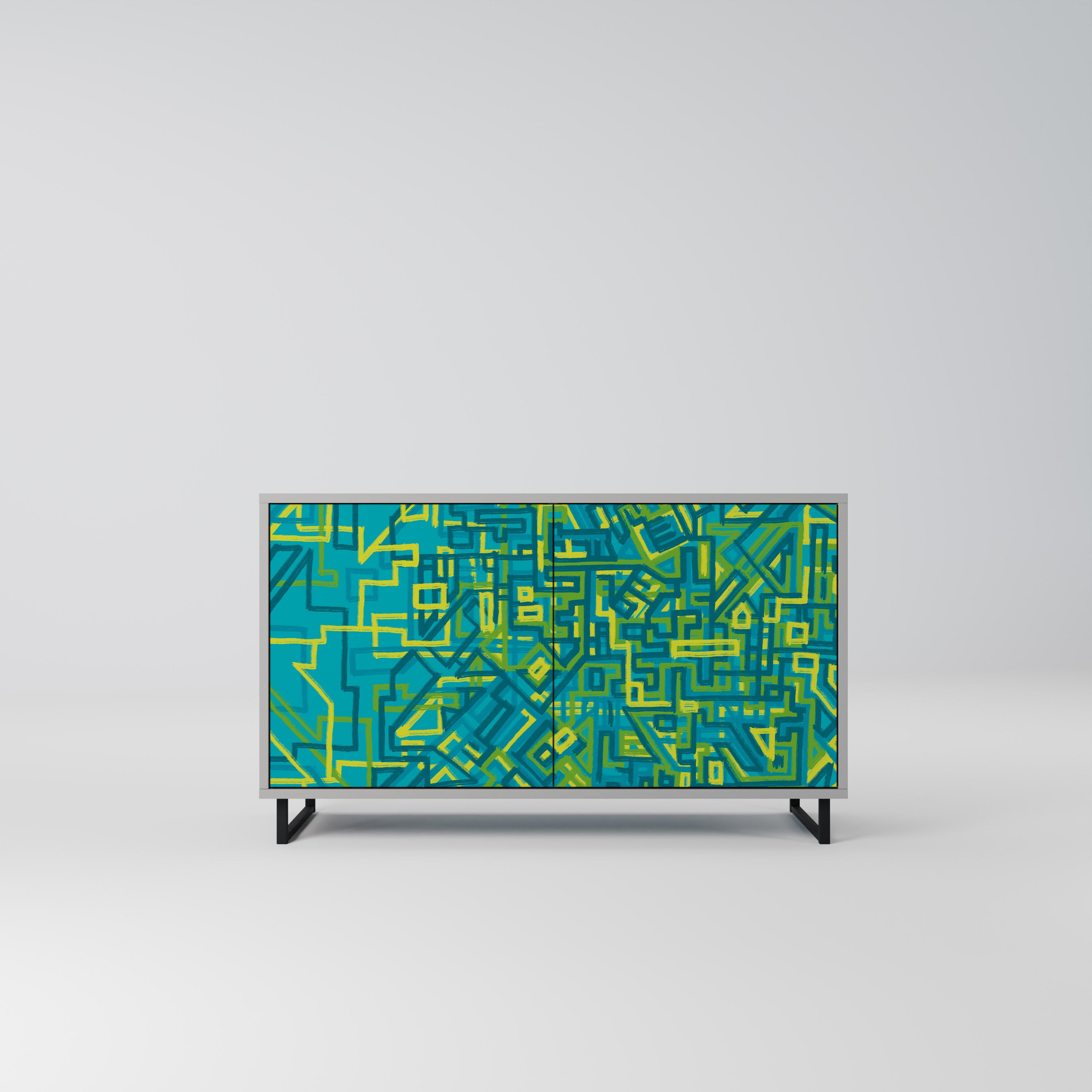 Aparador de 2 puertas NOSTALGIC MEMORIES en acabado gris