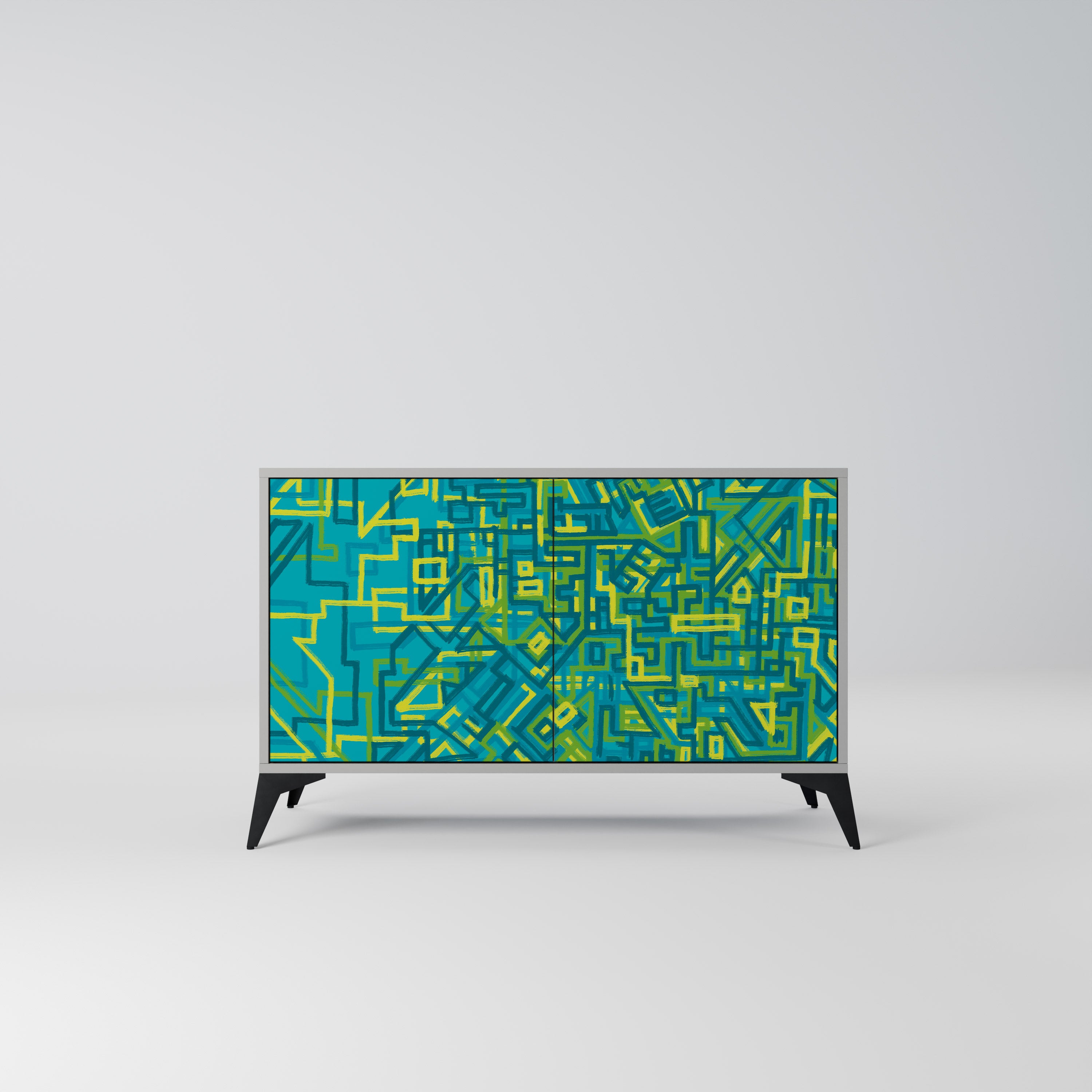 Aparador de 2 puertas NOSTALGIC MEMORIES en acabado gris