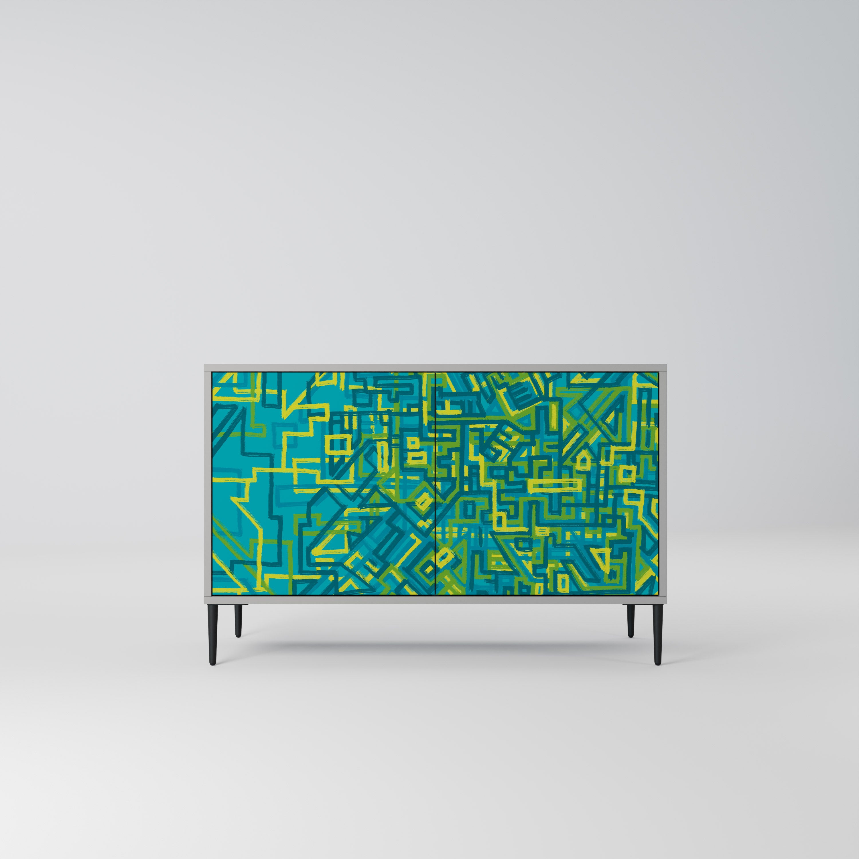 Aparador de 2 puertas NOSTALGIC MEMORIES en acabado gris