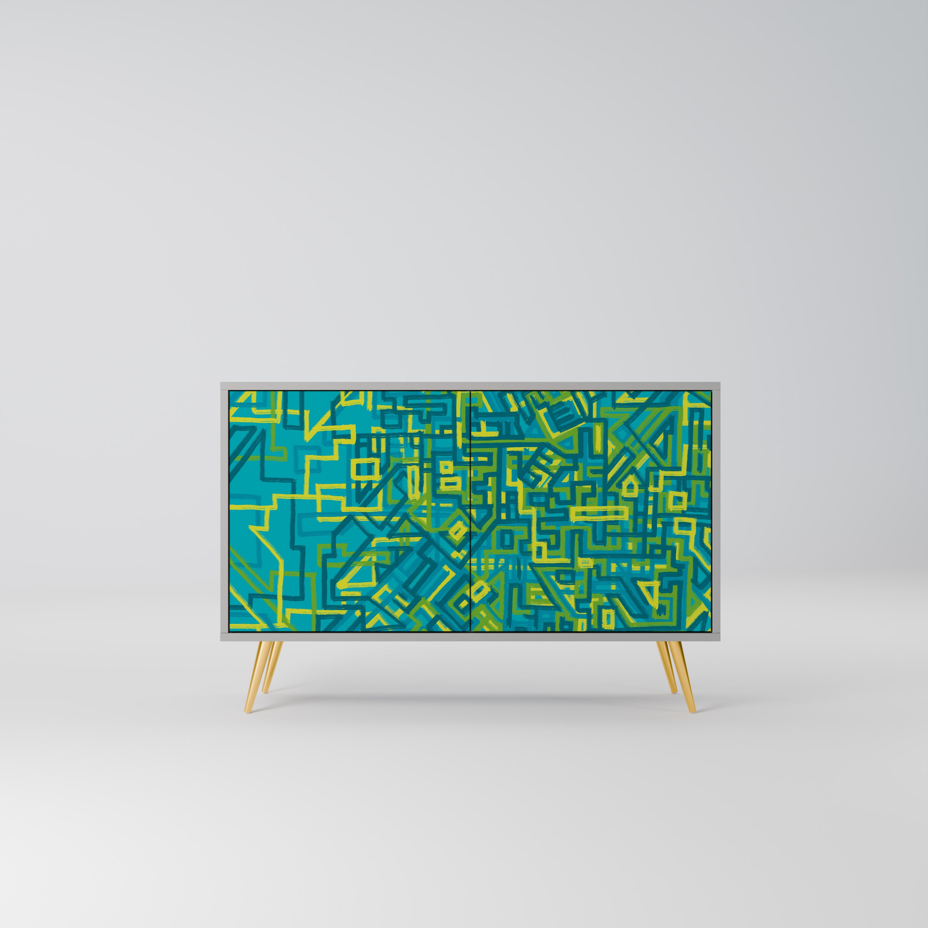 Aparador de 2 puertas NOSTALGIC MEMORIES en acabado gris