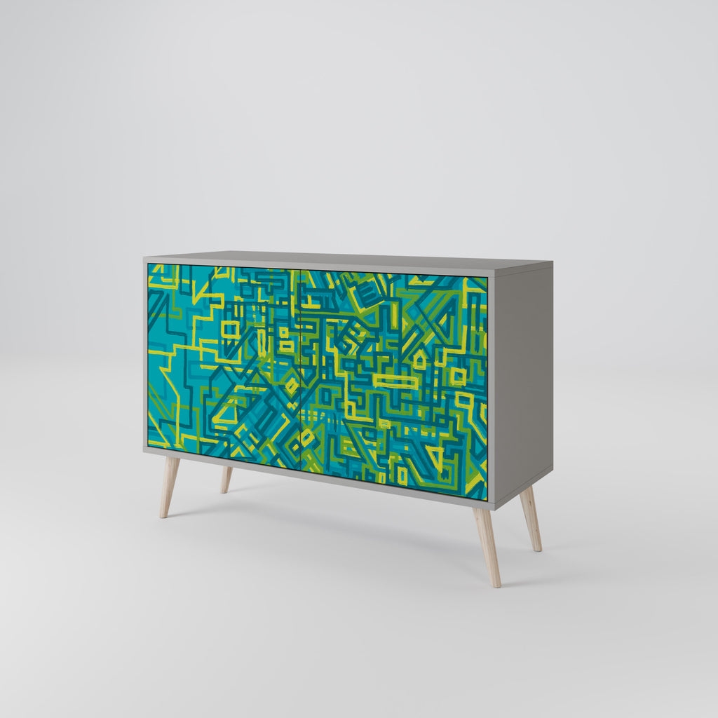 Aparador de 2 puertas NOSTALGIC MEMORIES en acabado gris