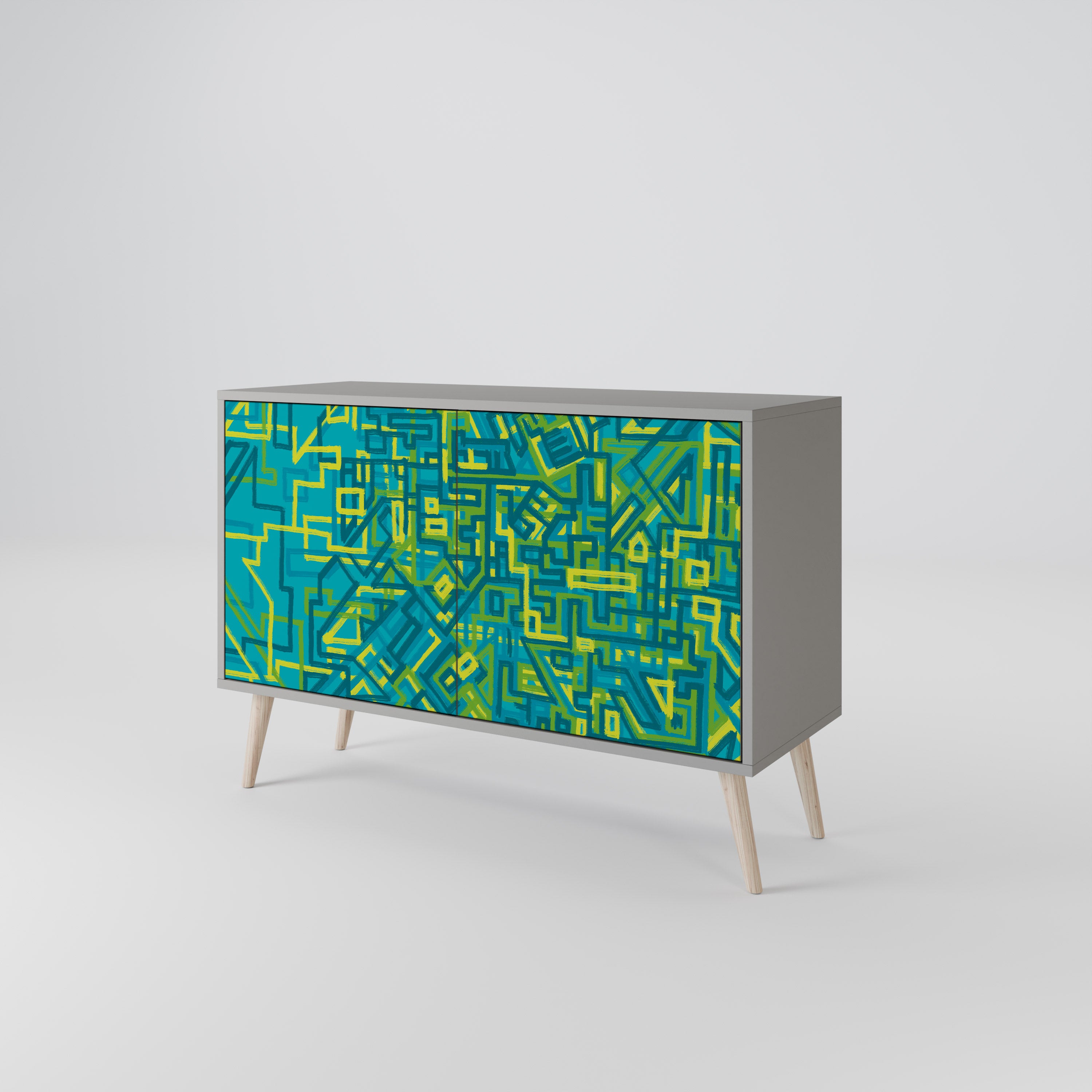 Aparador de 2 puertas NOSTALGIC MEMORIES en acabado gris