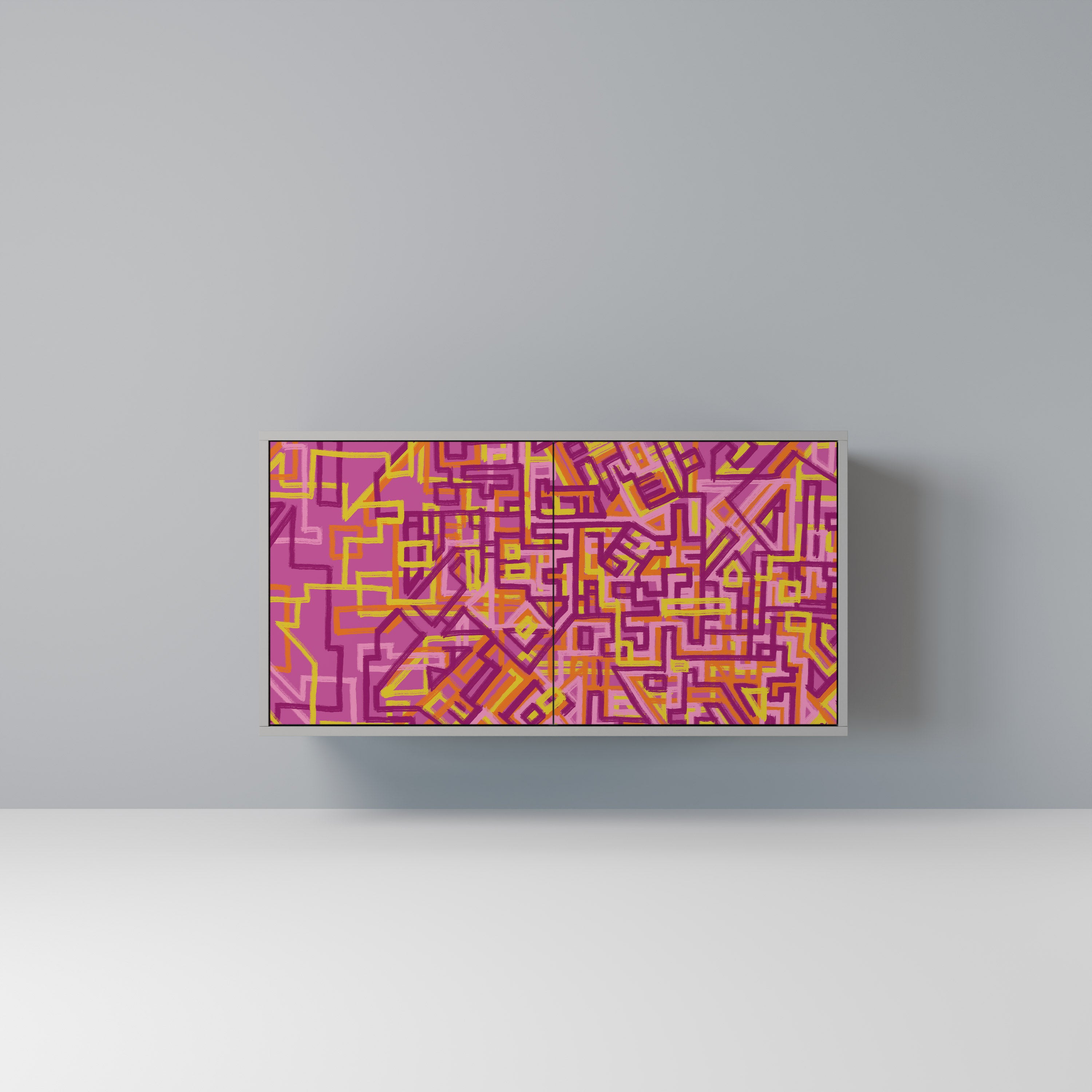 Aparador de 2 puertas LOVELY MEMORIES en acabado gris