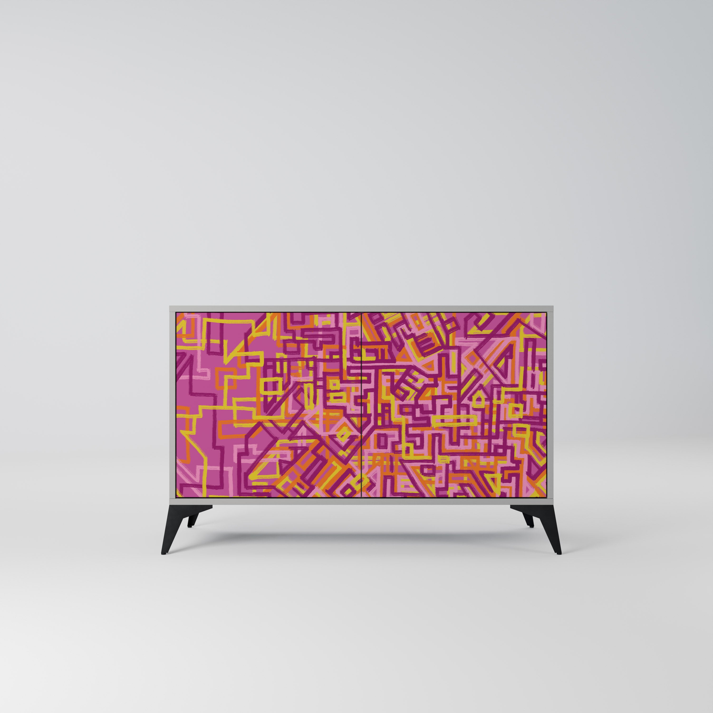 Aparador de 2 puertas LOVELY MEMORIES en acabado gris