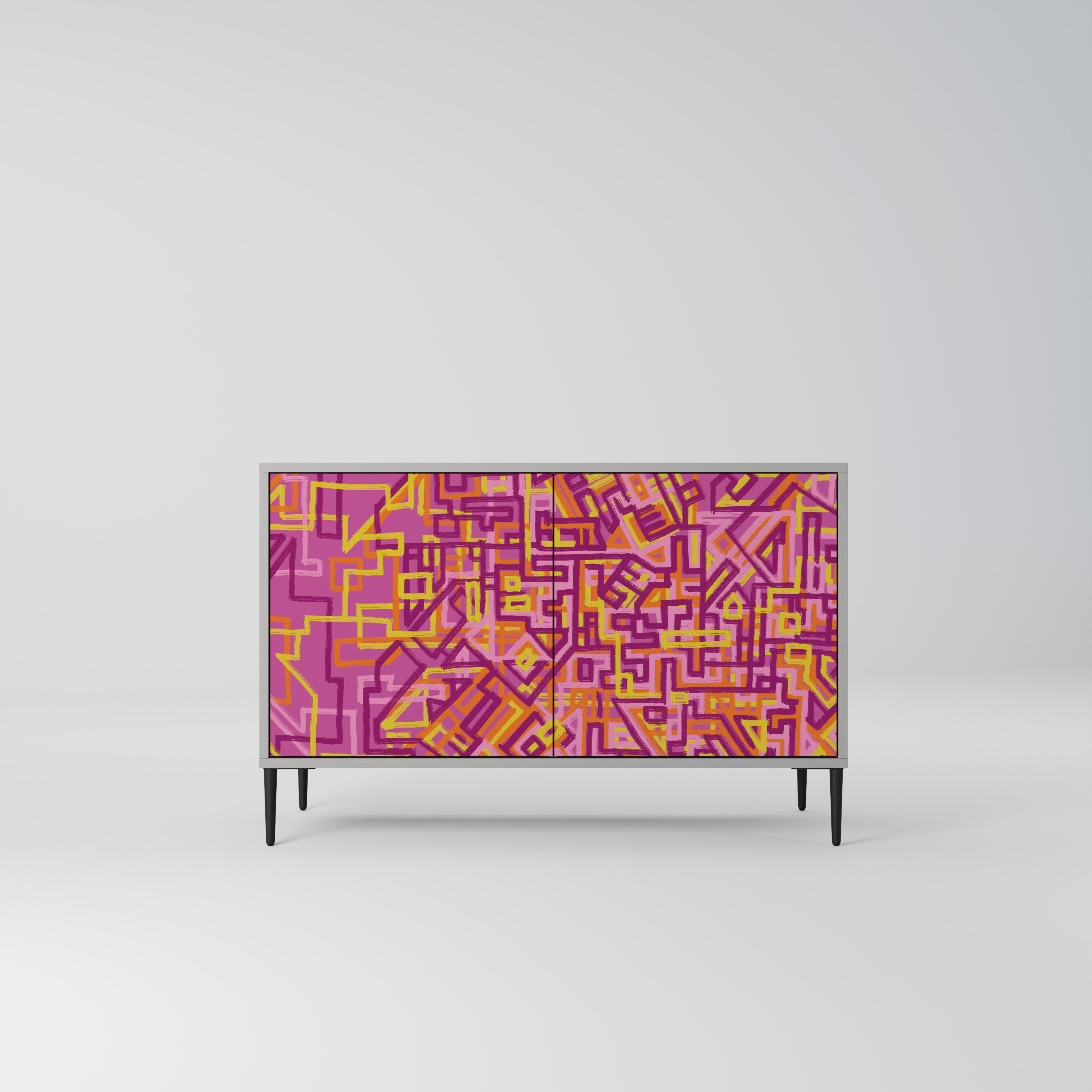 Aparador de 2 puertas LOVELY MEMORIES en acabado gris