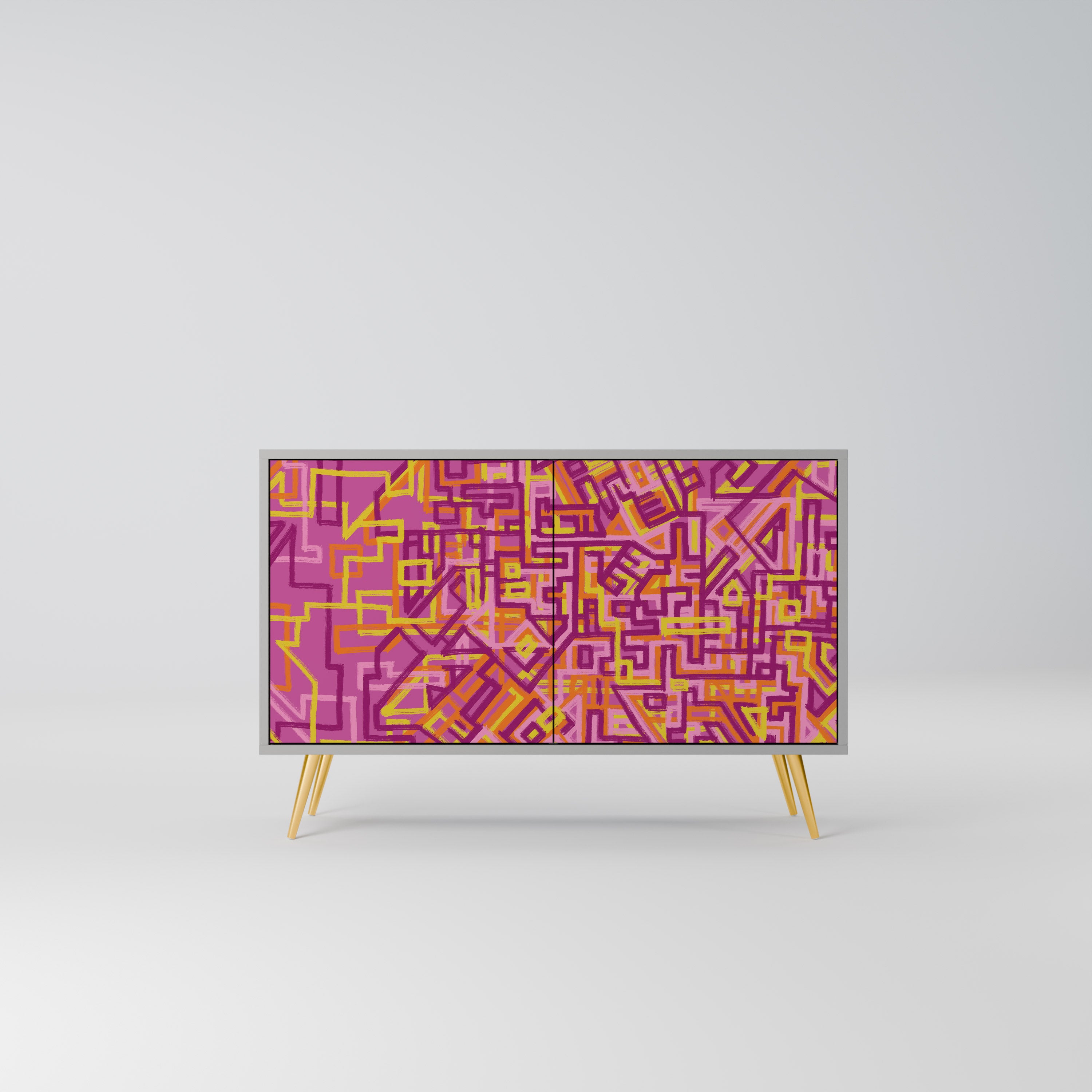 Aparador de 2 puertas LOVELY MEMORIES en acabado gris